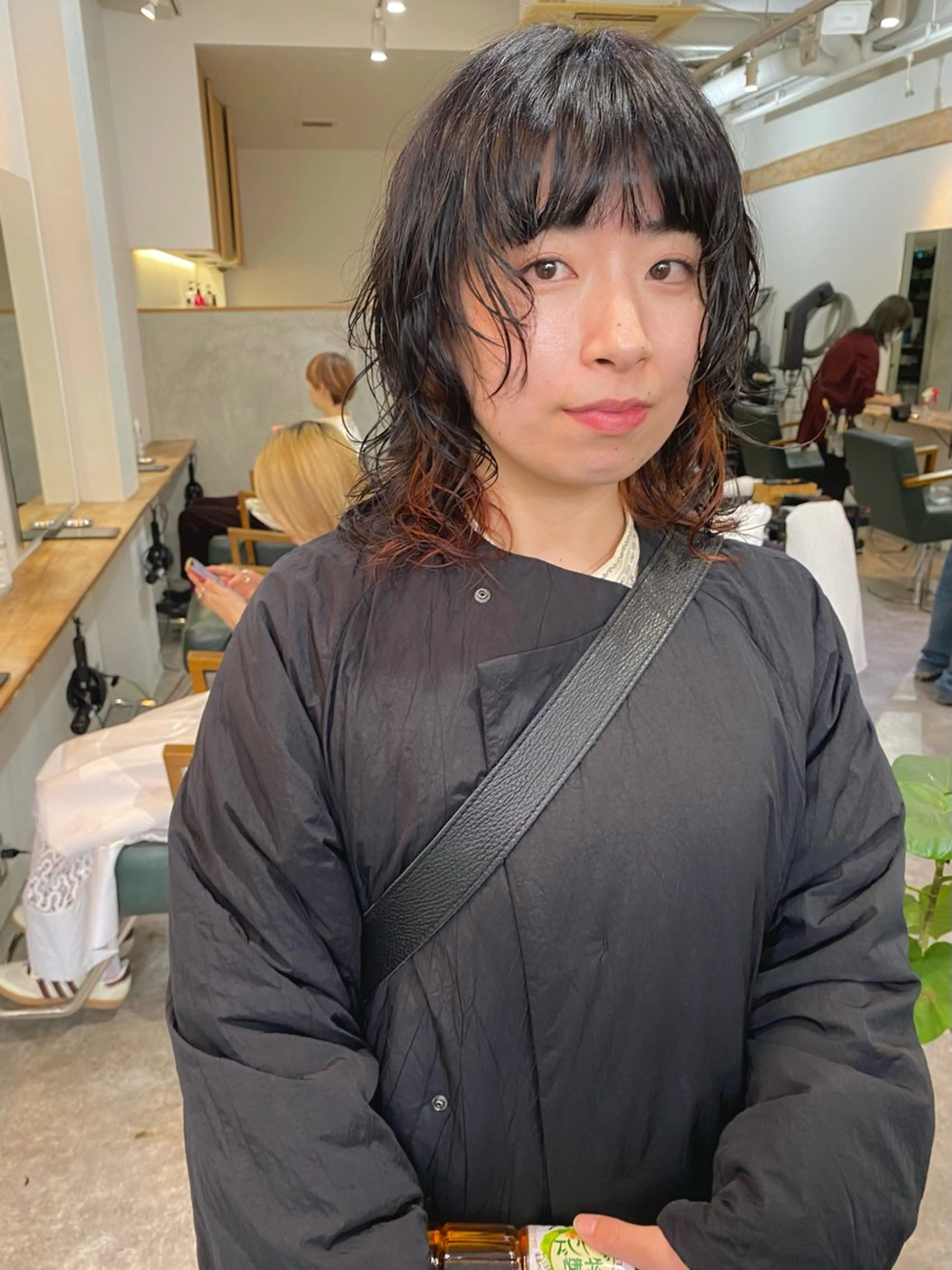 ミディアム パーマ ミディアムパーマ ウルフカット ニュアンスパーマ 森貴裕/ベージュ/ パーマ/オリーブのヘアスタイル