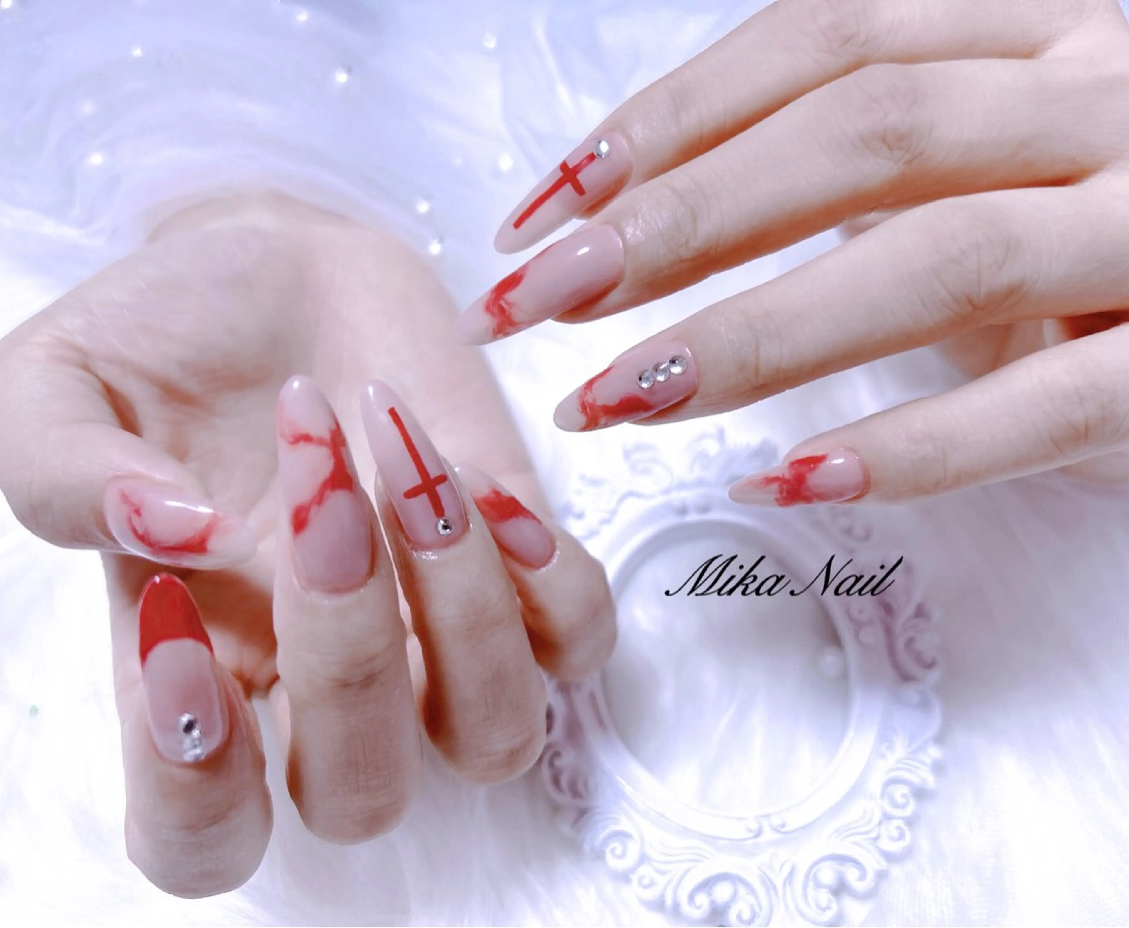 ネイル 大理石ネイル(マーブル) ワンカラーネイル Mika Nailのネイルデザイン