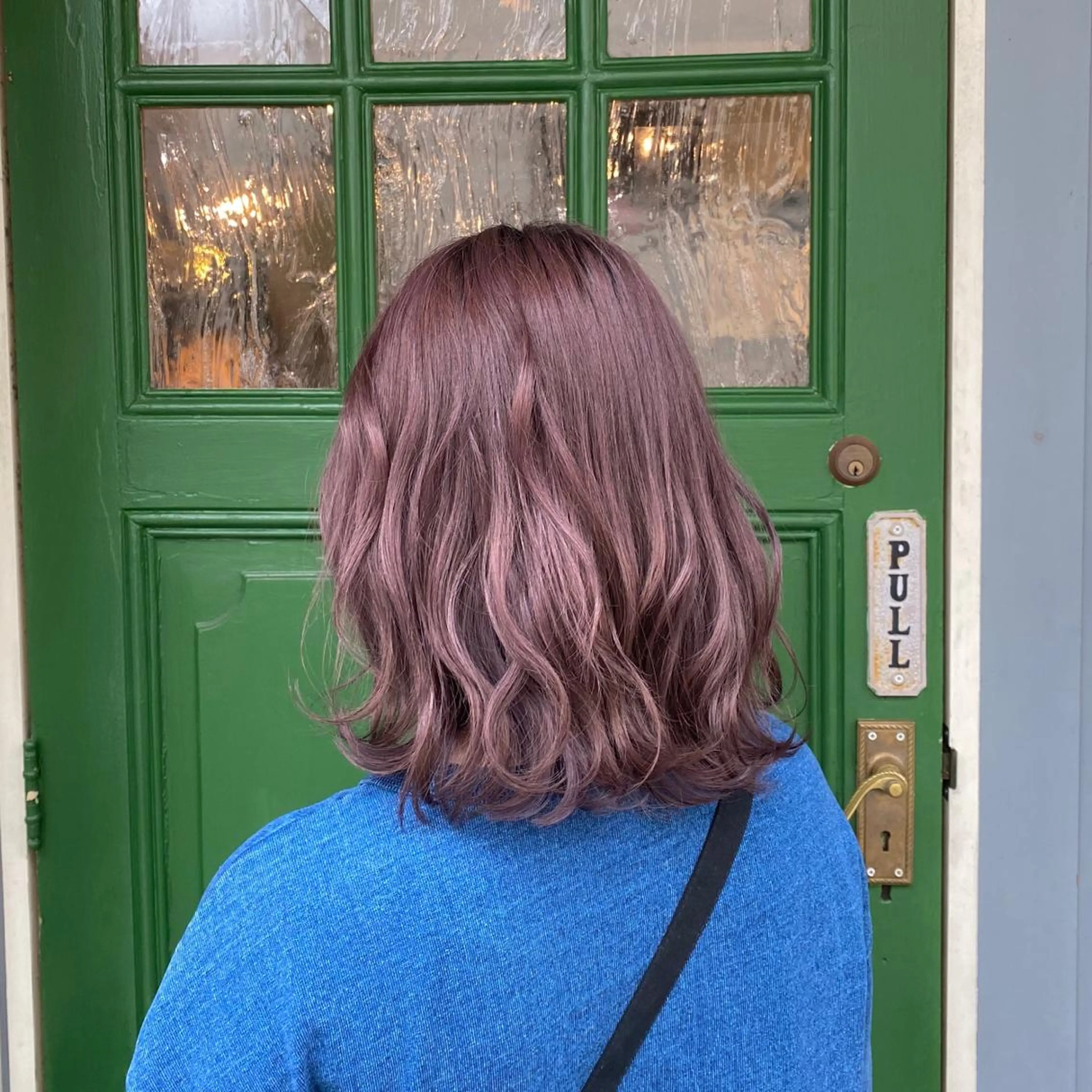 ミディアム カラー アディクシーカラー ブリーチ 透明感カラー ピンクカラー ピンクパープル カット ヘアカラー トリートメント BRITS 渡辺 菜々子のヘアスタイル