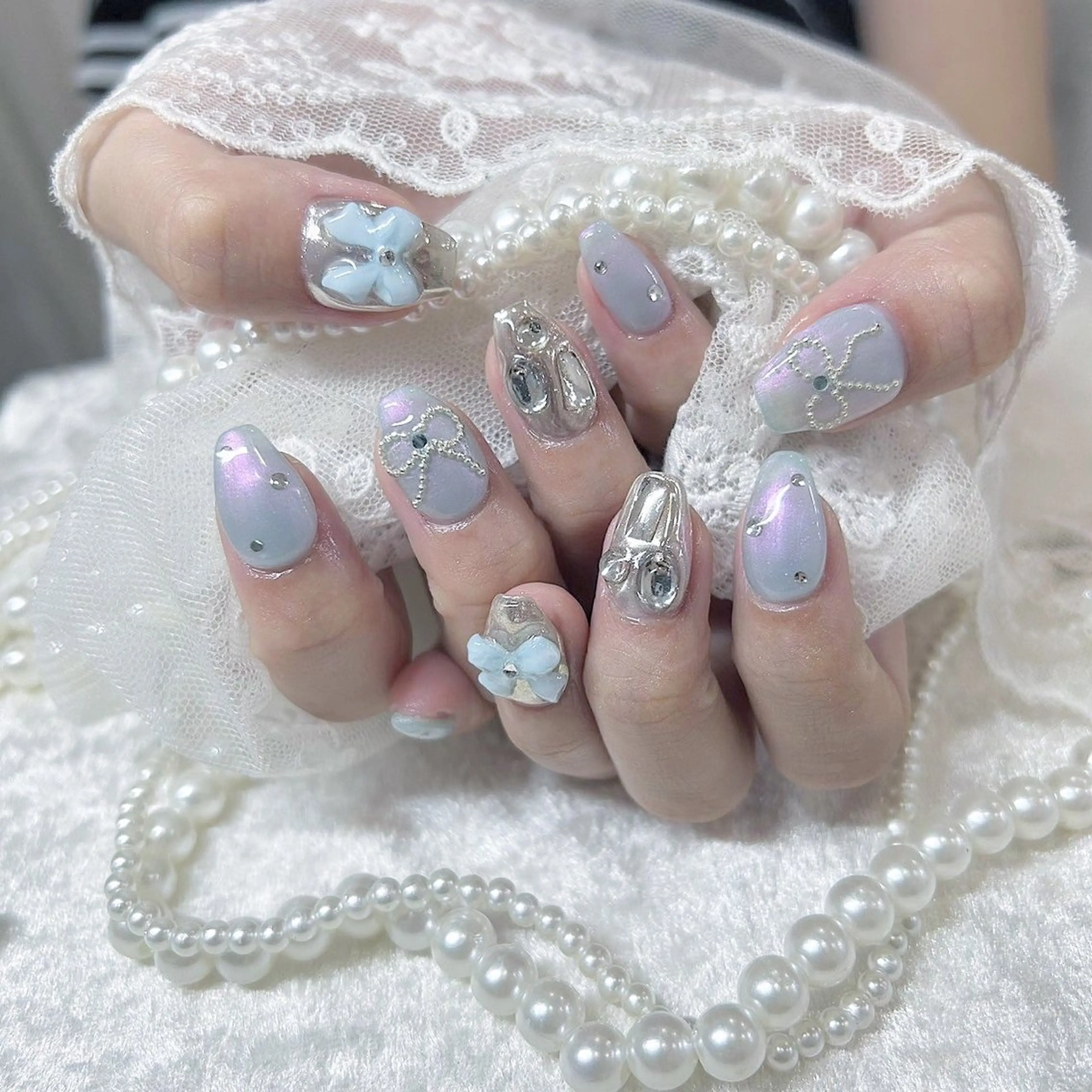 ネイル アートネイル 長さ出し フットネイル 韓国ネイル マグネットネイル ハンドネイル Minami 🍓のネイルデザイン