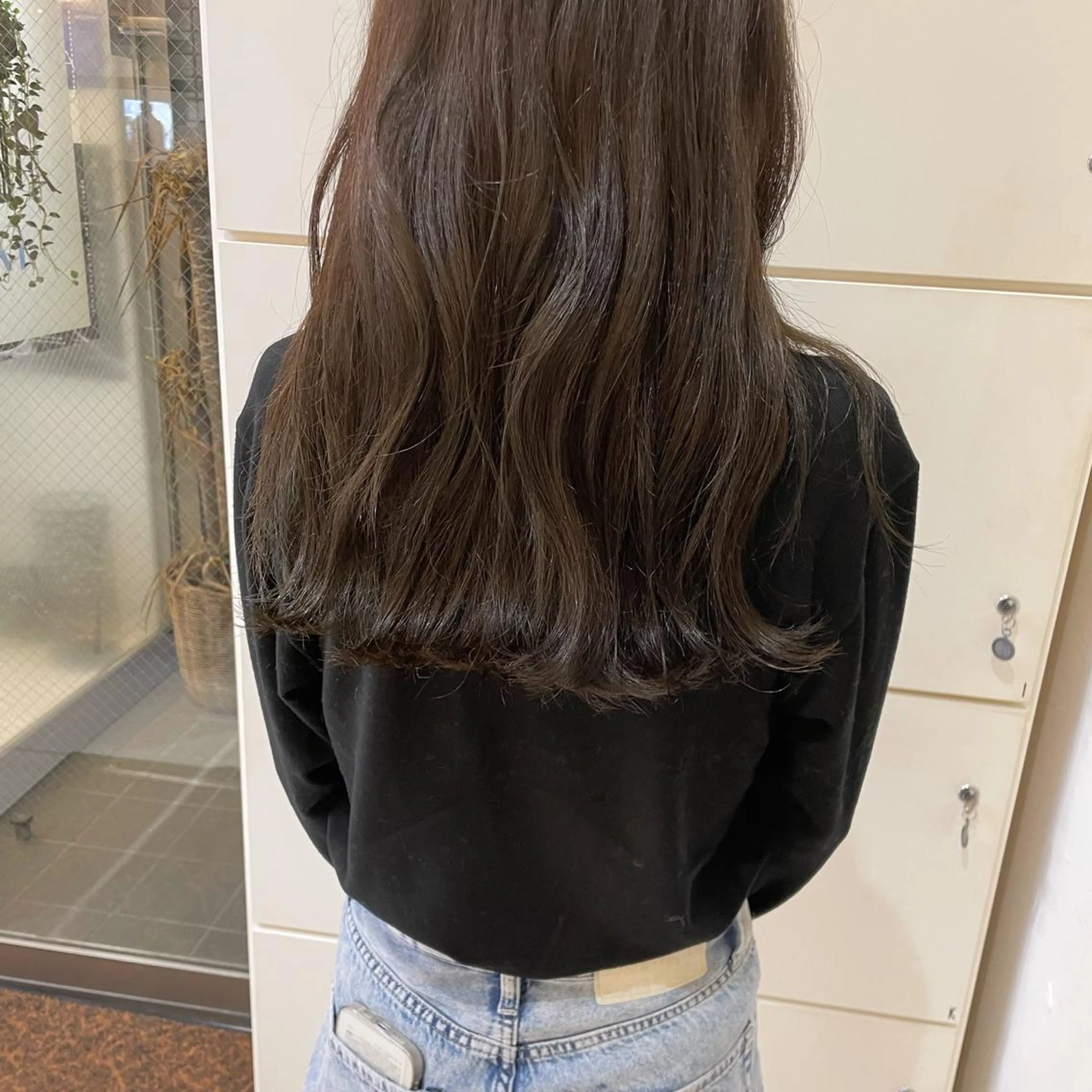 ロング カラー グレージュ カット ヘッドスパ mao♡ベージュ/ 顔周りカットのヘアスタイル