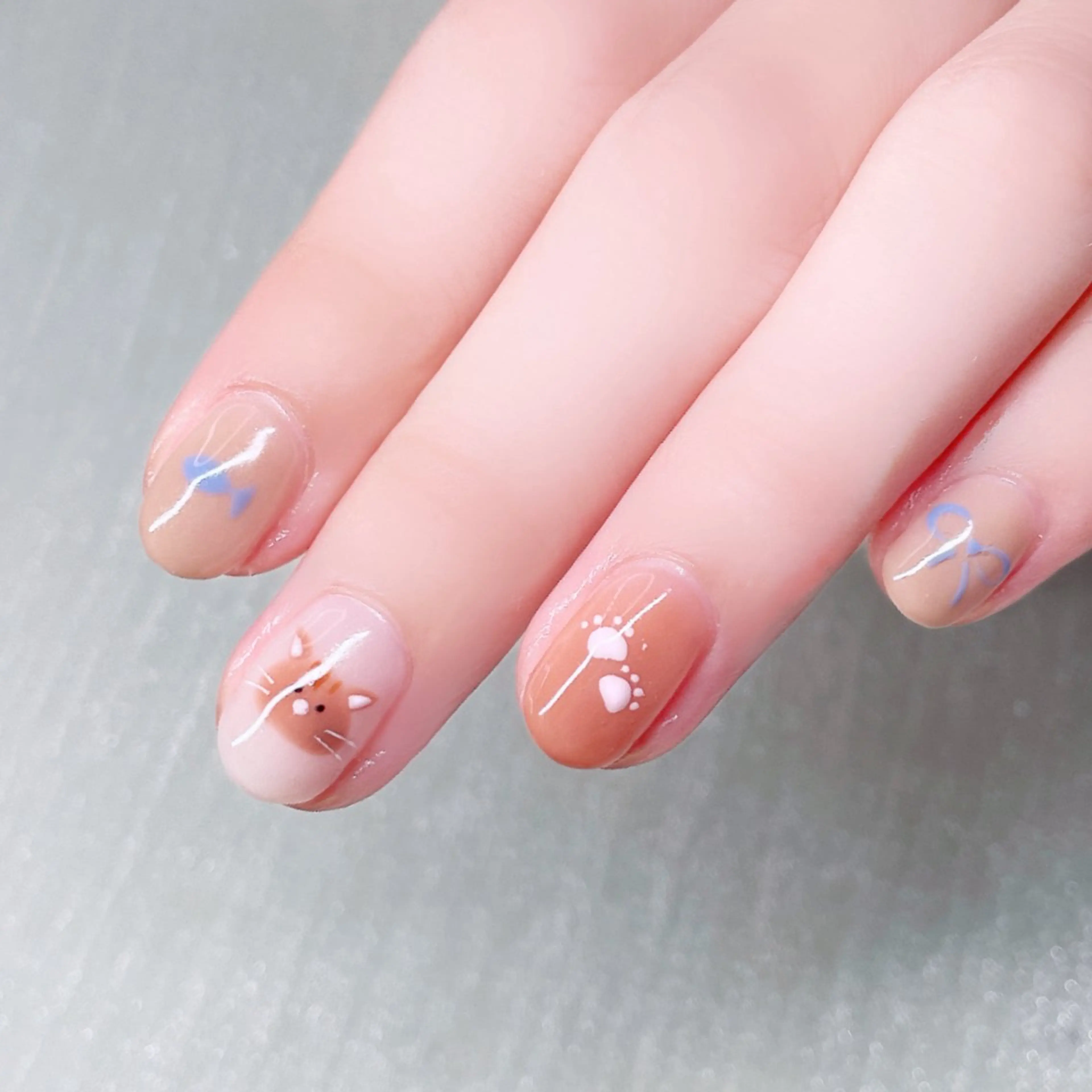 ネイル アートネイル リボン ハンドネイル Nailist SUZU所属・Nailist suzuのネイルデザイン