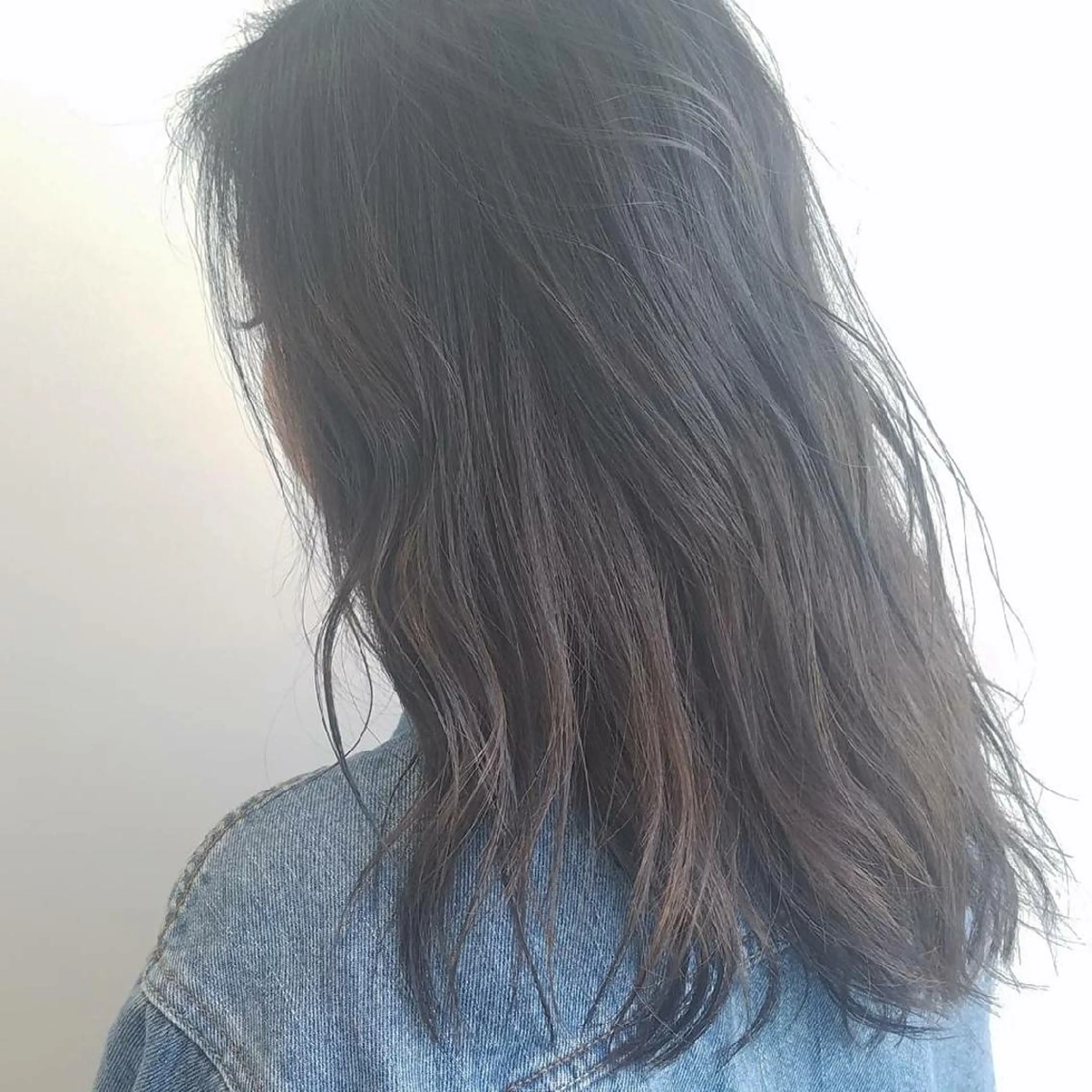 セミロング カラー アッシュ ダークアッシュ iplus まつげ、眉毛、耳つぼのマツエク・マツパデザイン