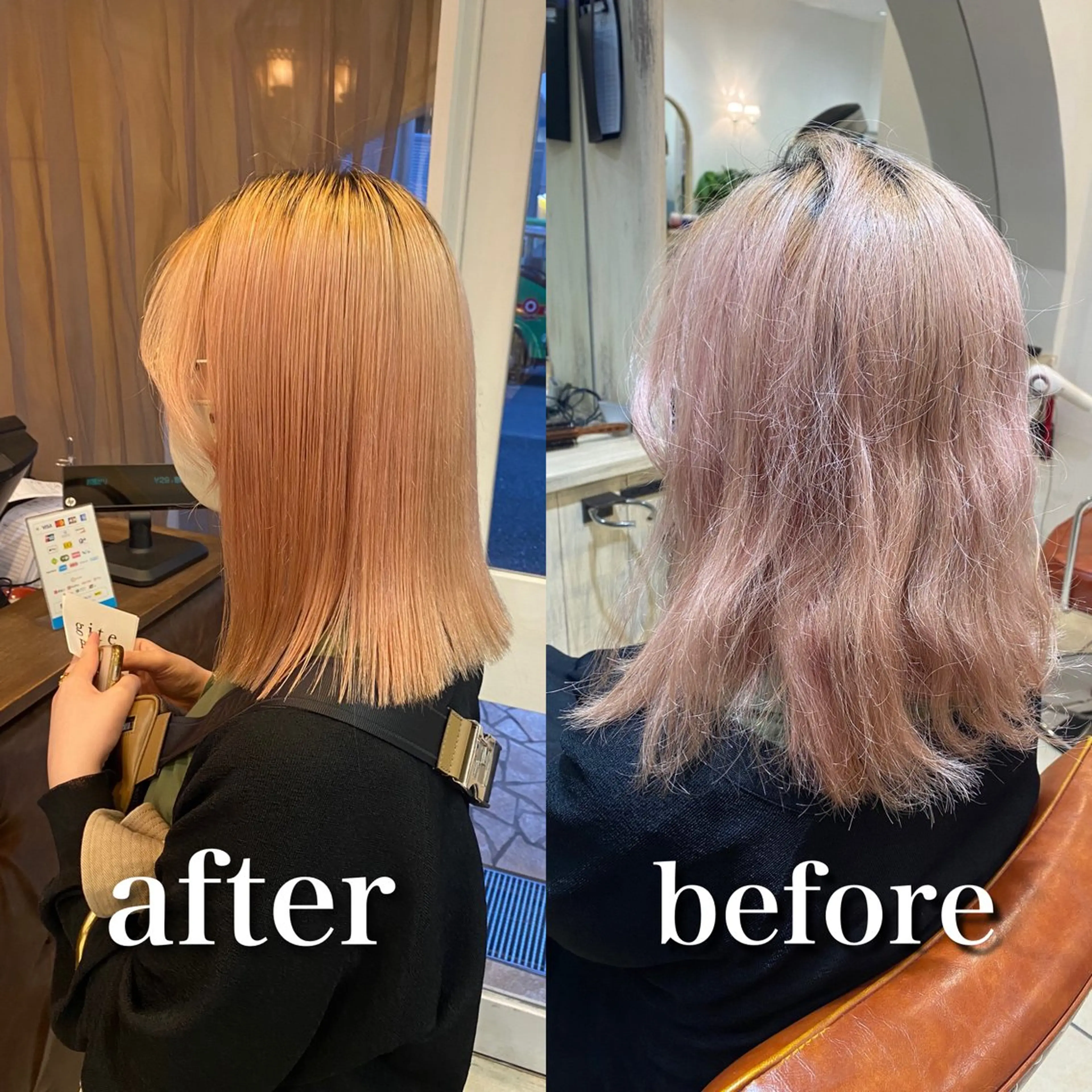 セミロング 髪質改善 ヨシンモリ レイヤーカット 縮毛矯正 ウルフ/レイヤー /パーマ　ナユタのヘアスタイル