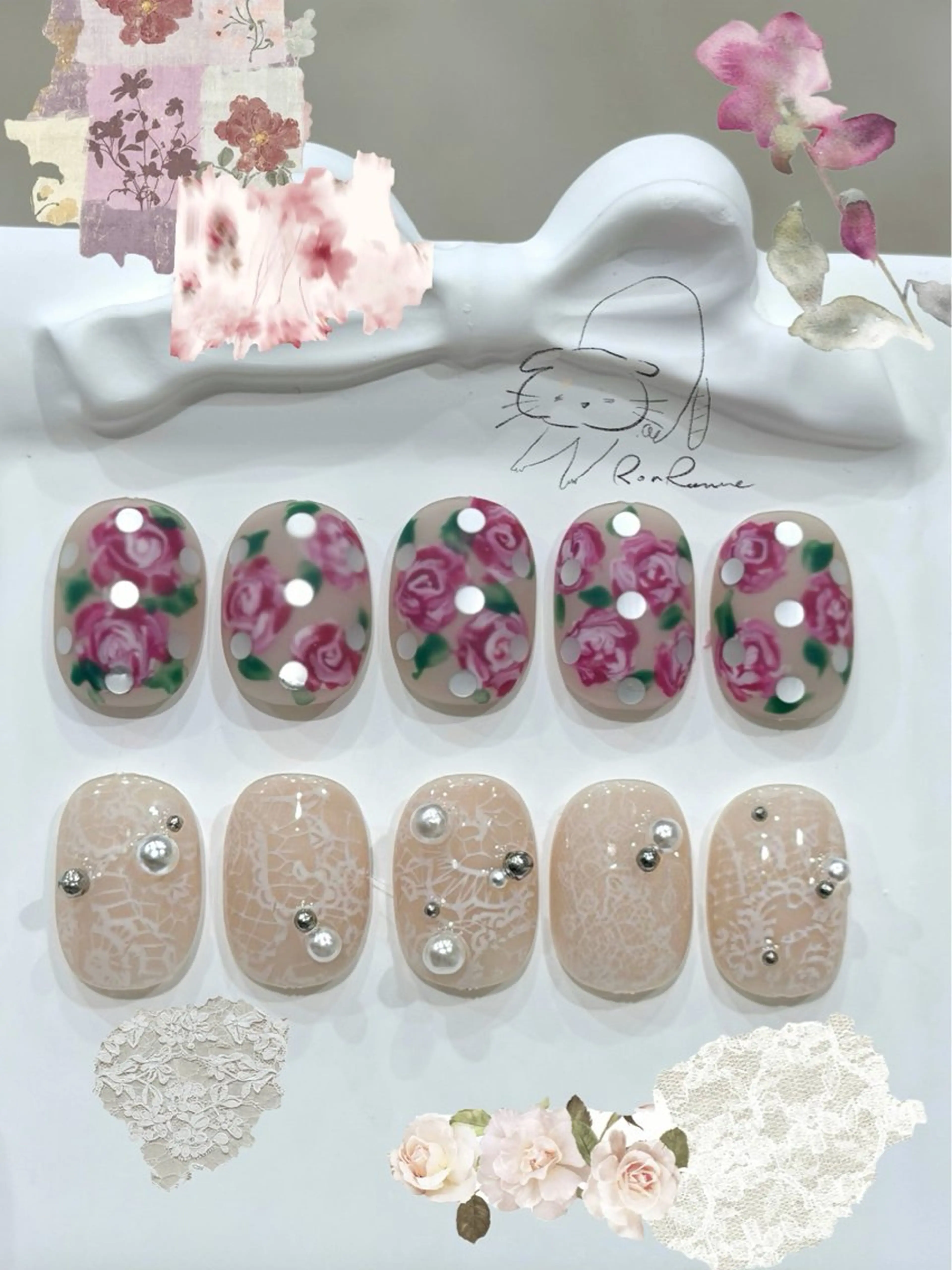 ネイル オーロラネイル 長さ出し フレンチネイル ジェルネイル ミラーネイル ハンドネイル Cho Artネイル所属・ronronne .のネイルデザイン