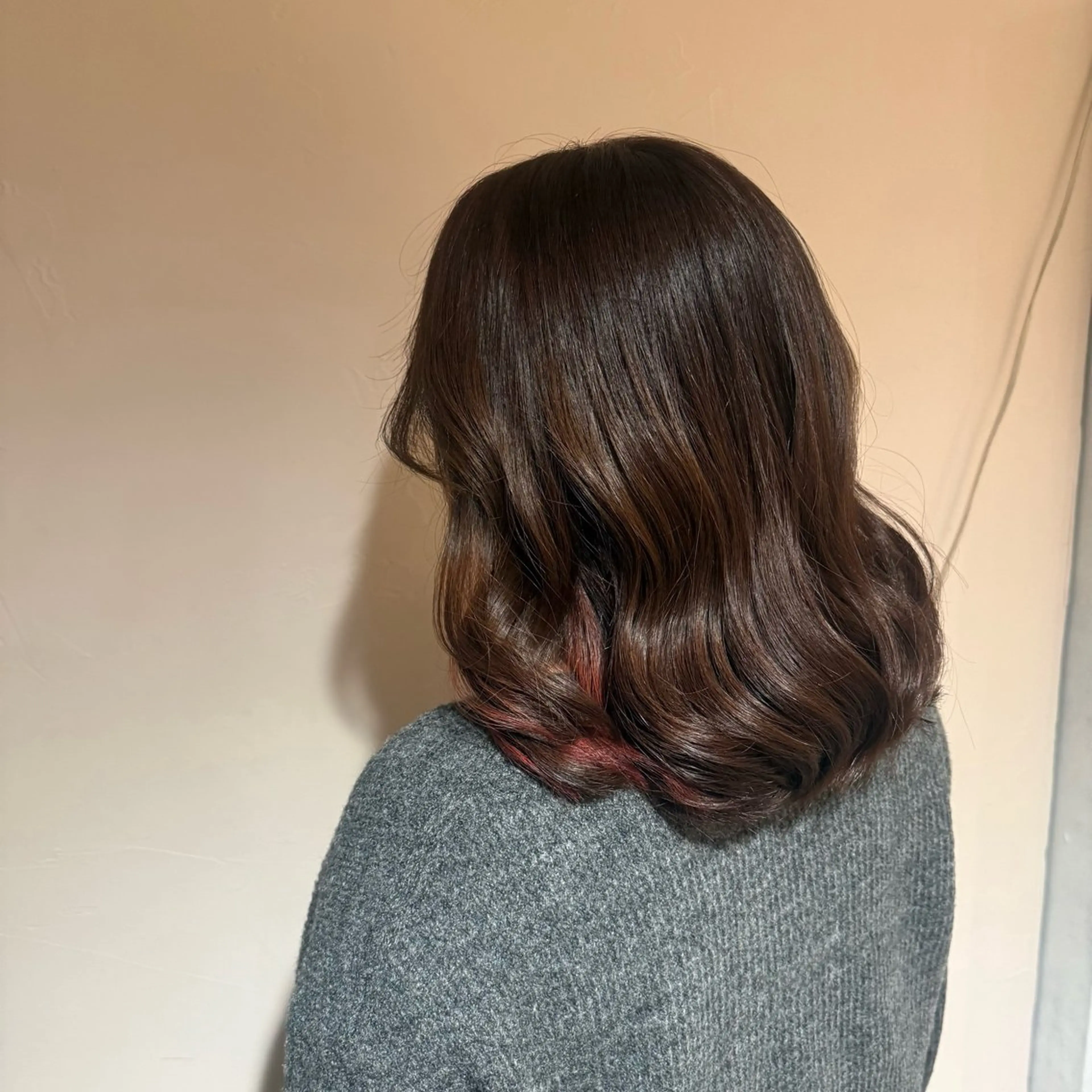 ミディアム カラー ベージュカラー ブラウンカラー ブラウンベージュ イヤリングカラー ヘアカラー トリートメント ✵ ✯MOMOKA✯ ✵のヘアスタイル