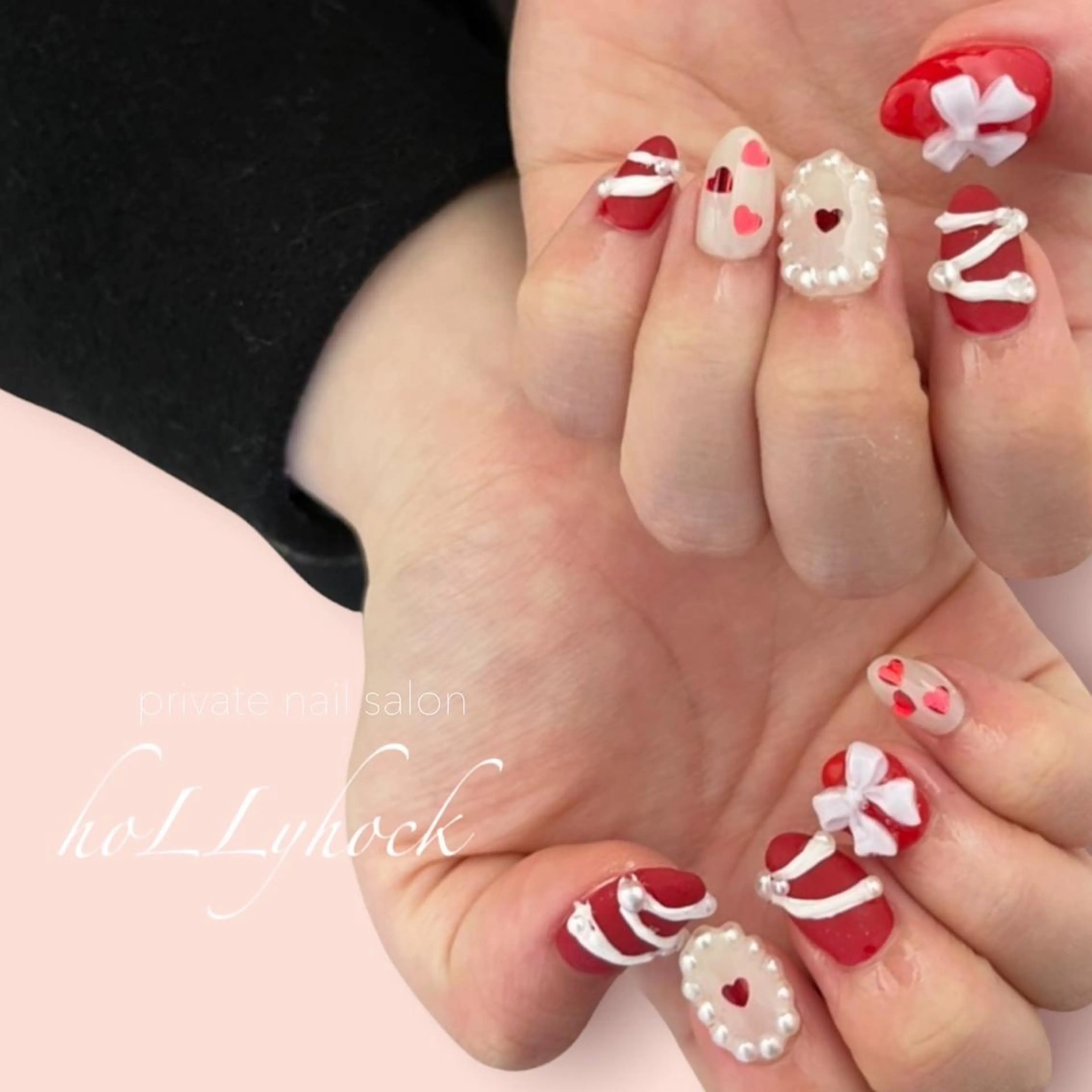 ネイル アートネイル フラッシュネイル マグネットネイル ニュアンスネイル nail salon hoLLyhockのネイルデザイン