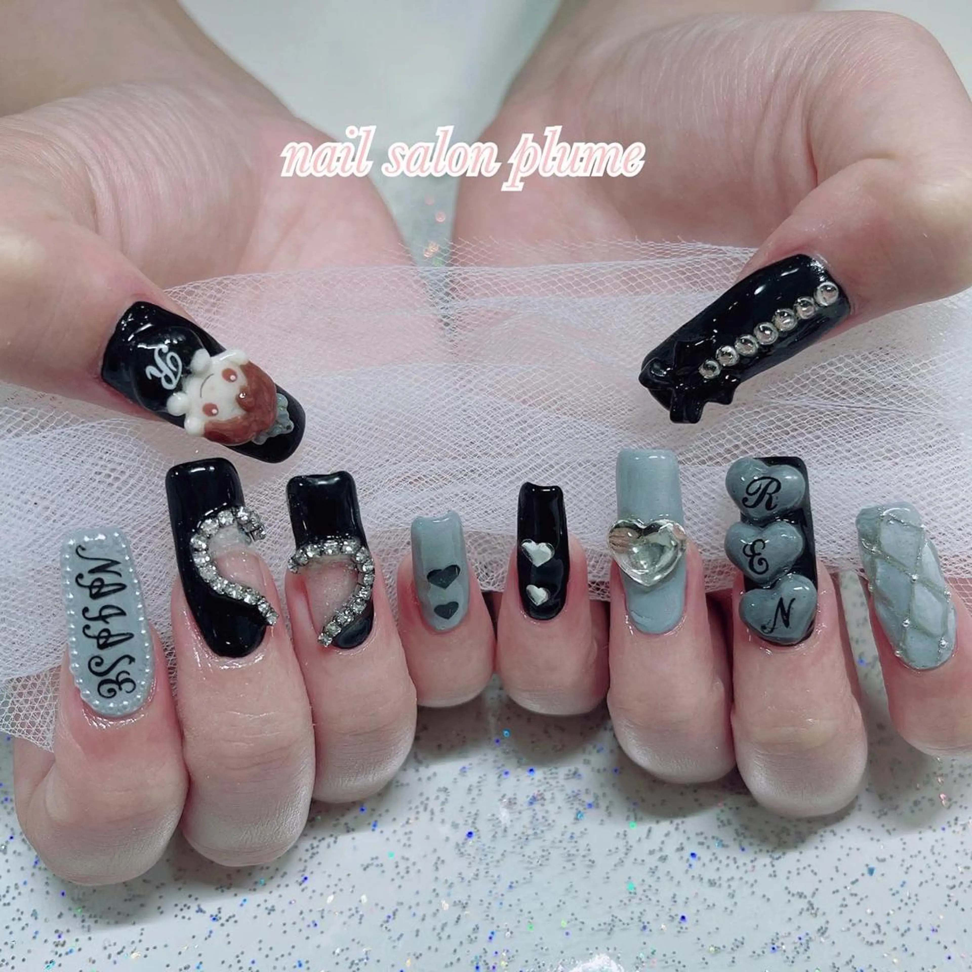 ネイル アートネイル ハート 韓国ネイル ハンドネイル plume nail ☆韓国ネイルのネイルデザイン