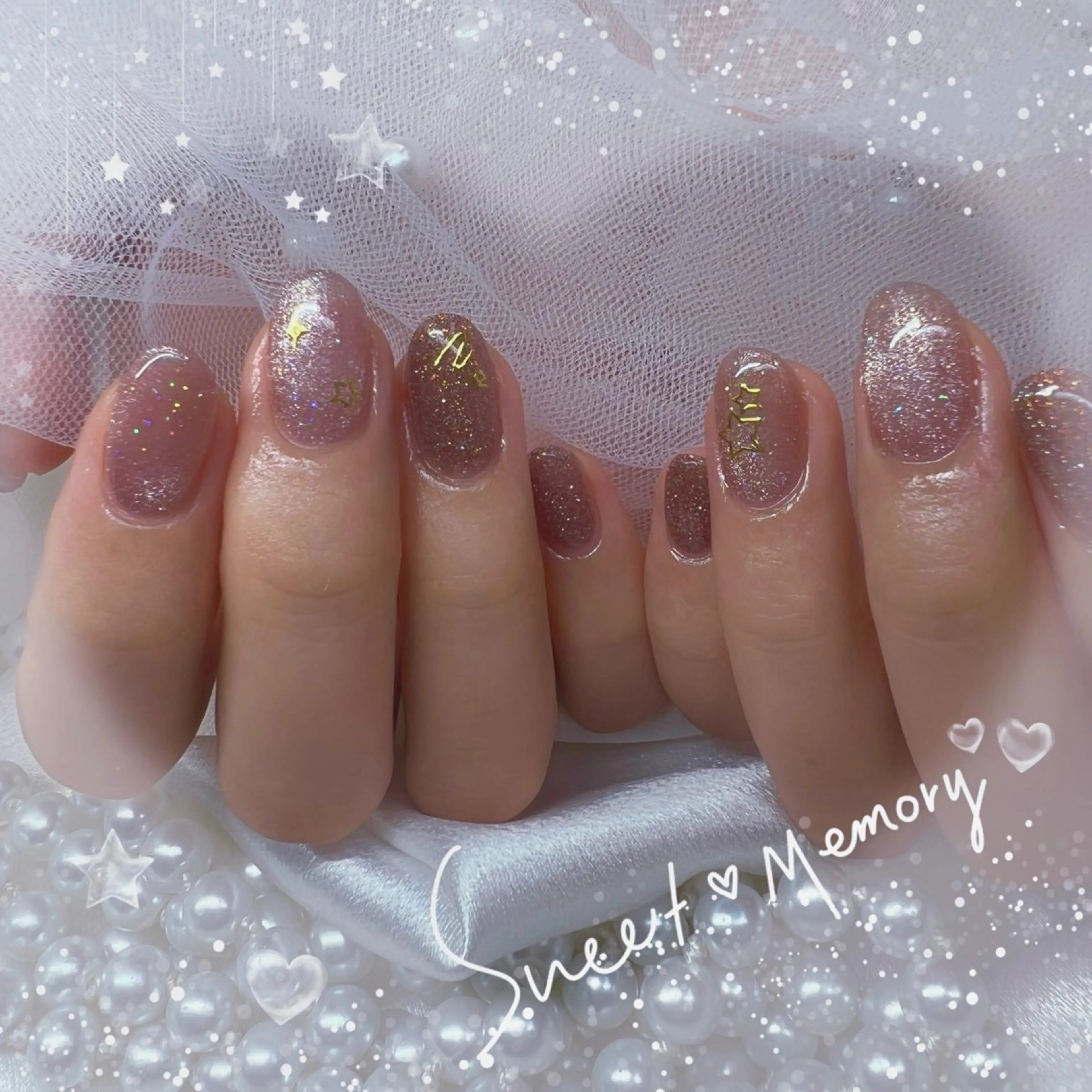 ネイル チークネイル フレンチネイル ガーリー ガラスフレンチ グラデーション Chill Nailsalonのネイルデザイン