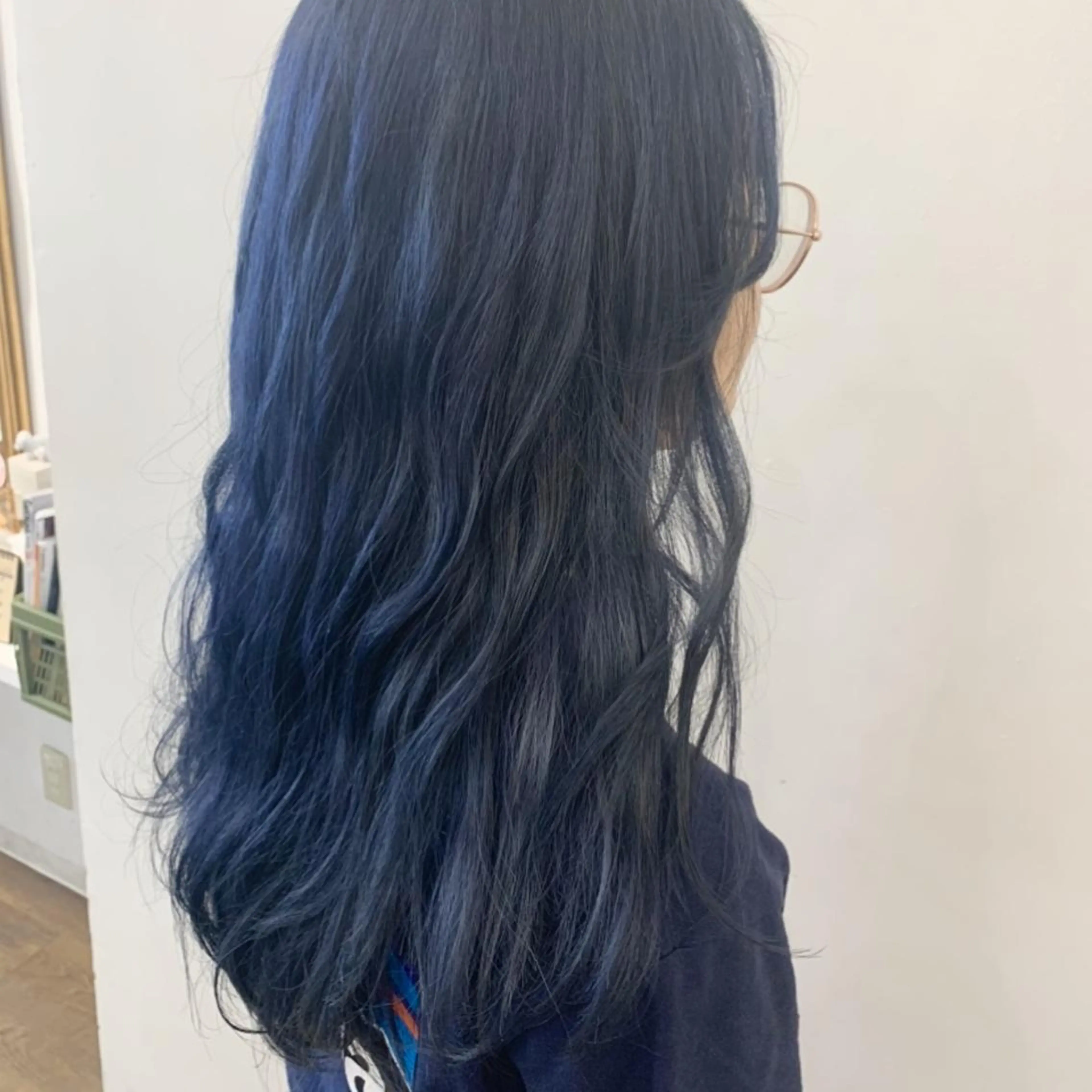 ロング カラー ブリーチ ブルーカラー ネイビーカラー beauty   beast 西新店のヘアスタイル