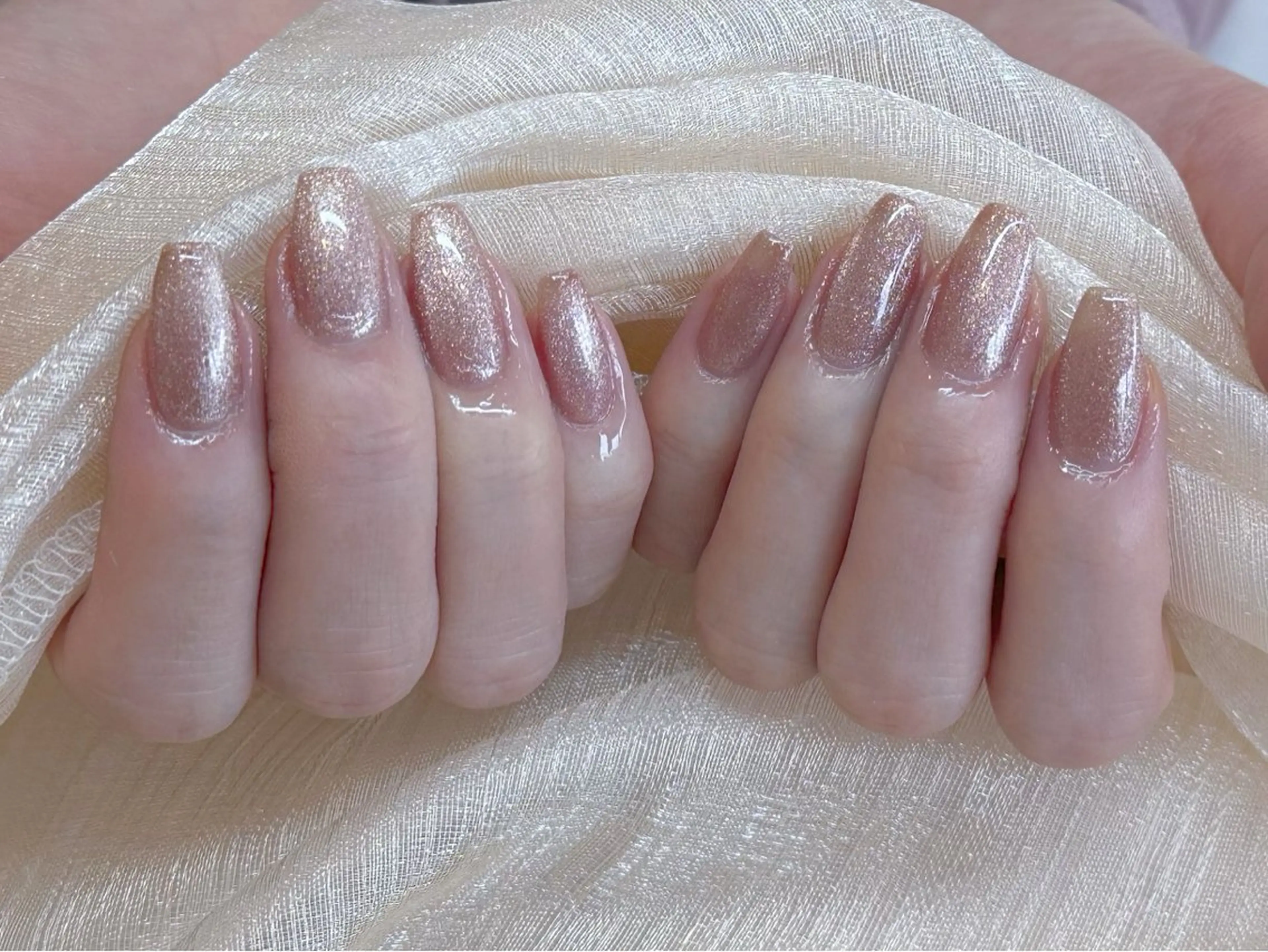 ネイル アートネイル 韓国ネイル 水色 ロングネイル マグネットネイル ハンドネイル ハンドケア NailDemure 【銀座店】のネイルデザイン