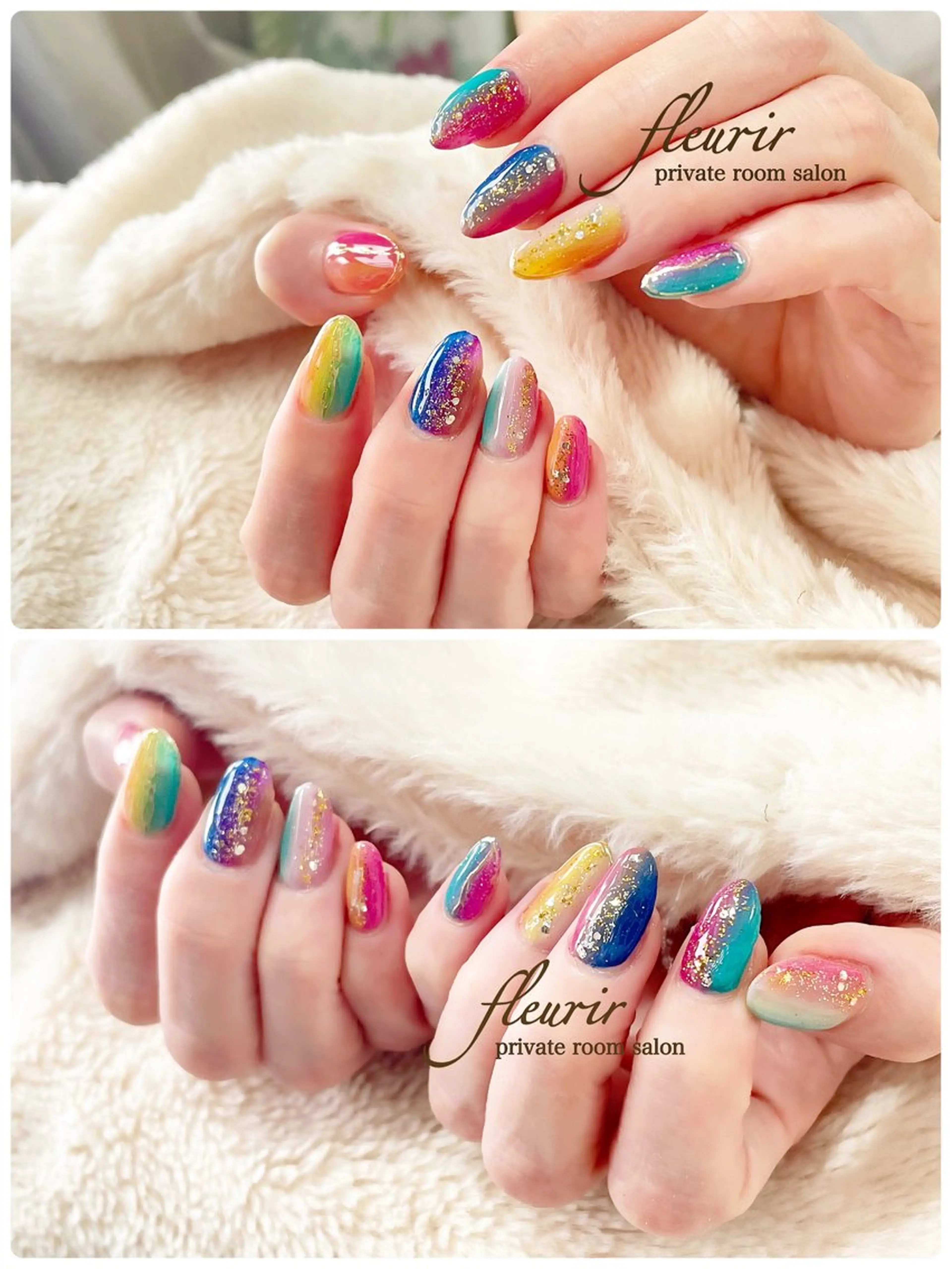 ネイル ミラーネイル フルリール 【プライベートサロンのネイルデザイン