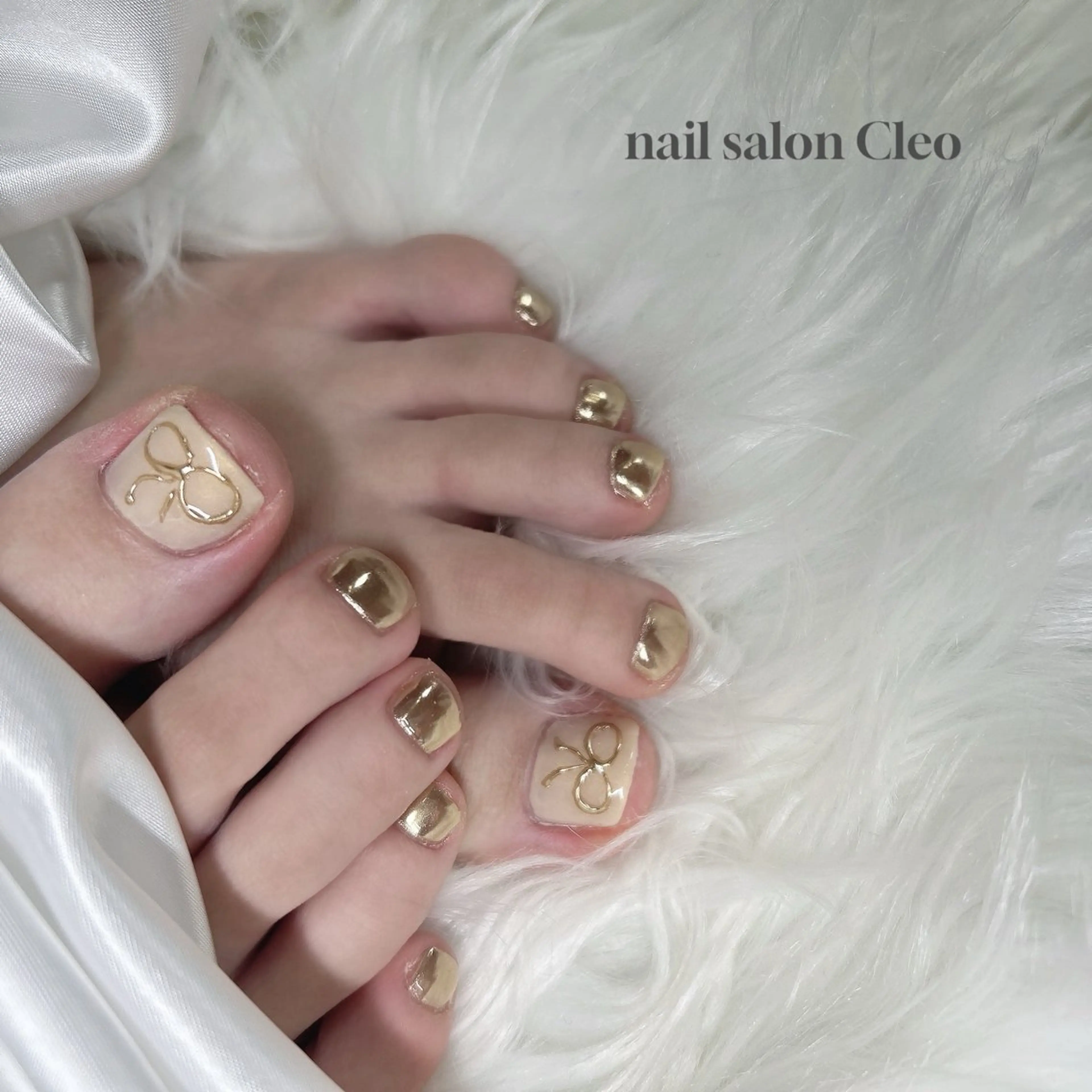 ネイル アートネイル 持ち込み リボン Cleo クレオのネイルデザイン
