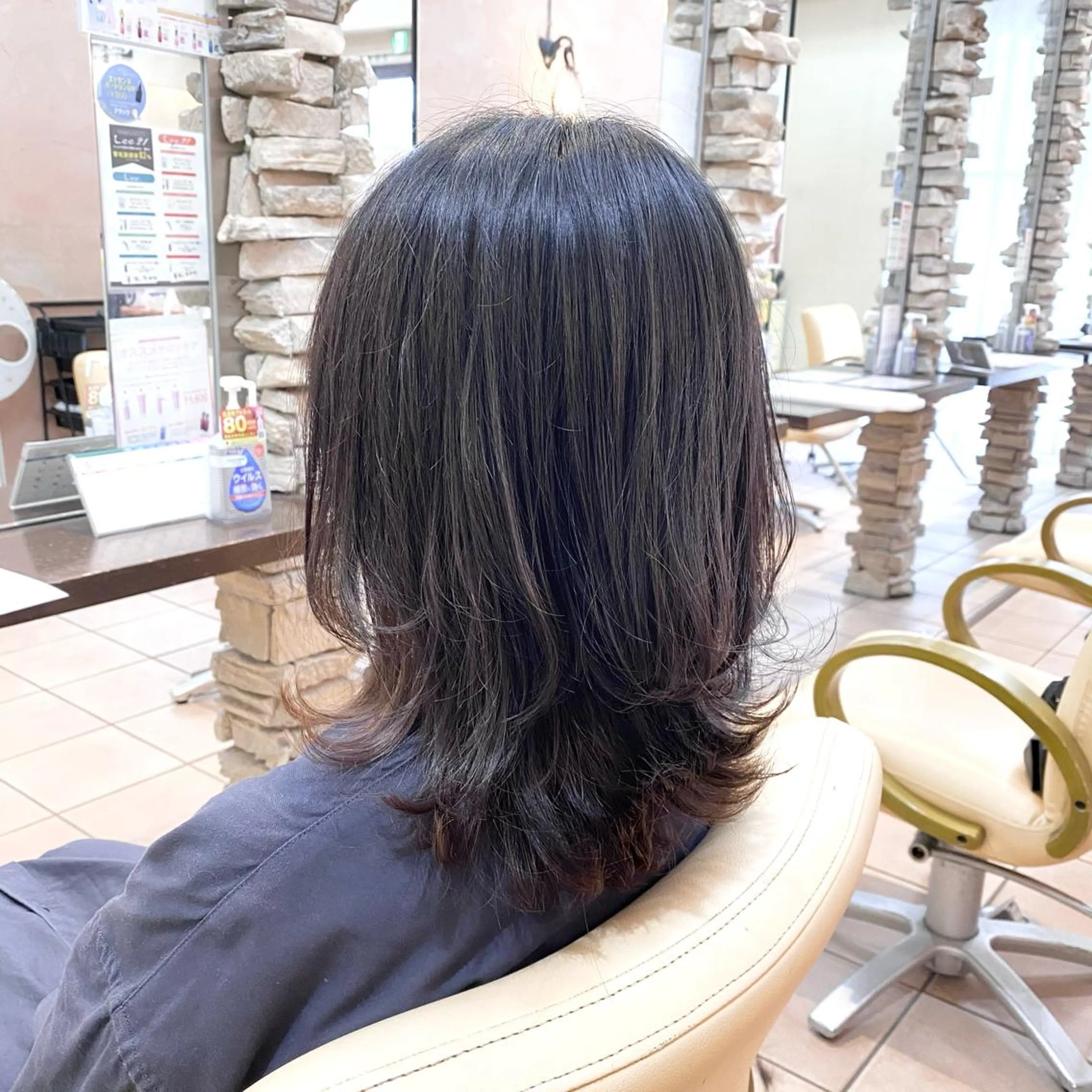 ミディアム ウルフカット エクステ指名No1 🧡AYUMIのヘアスタイル