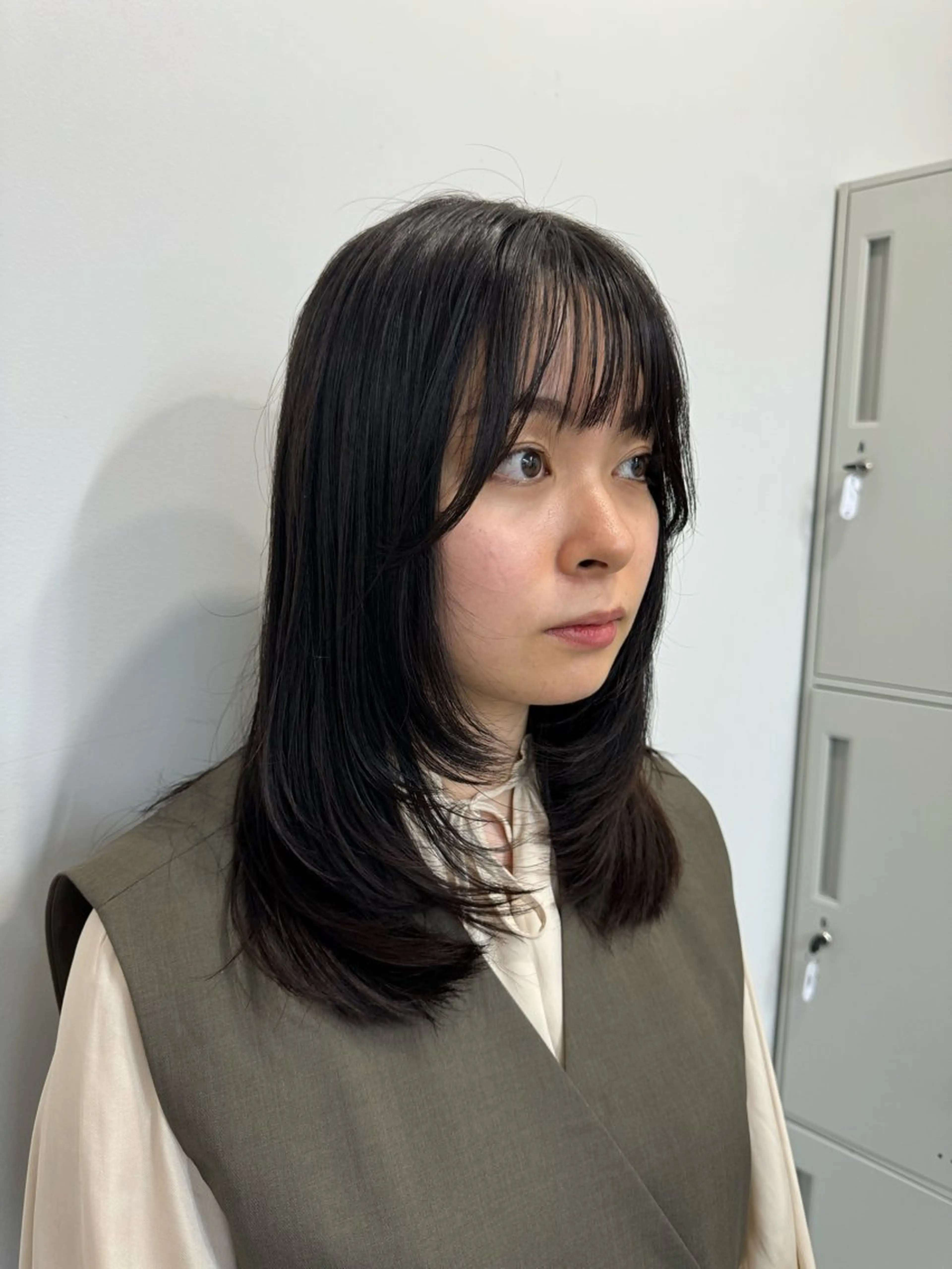 ミディアム レイヤーカット 韓国風レイヤーカット グレージュ/大希のヘアスタイル