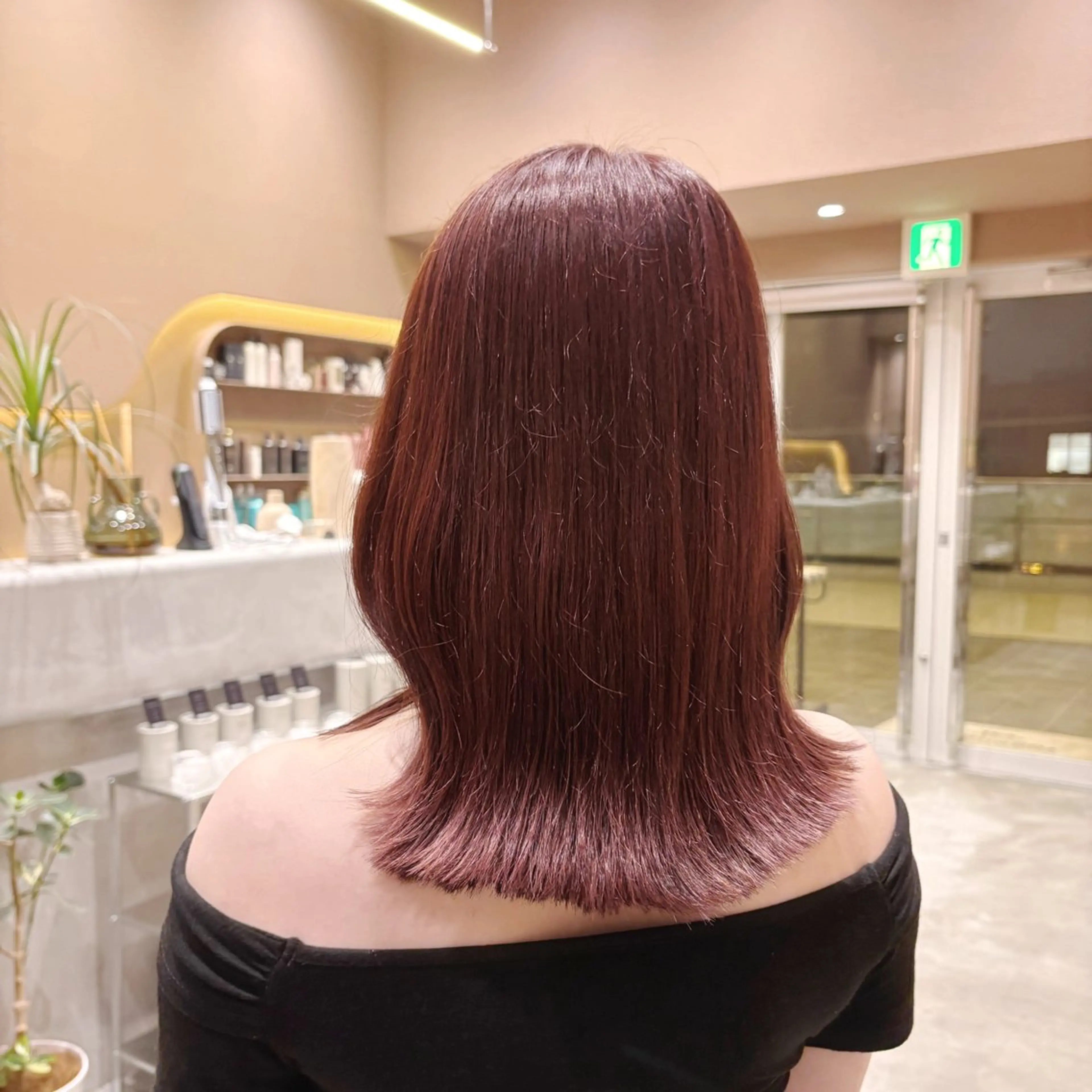 セミロング カラー ヘアアレンジ 🐰あみ【艶カラー/ 縮毛矯正】🫧のヘアスタイル