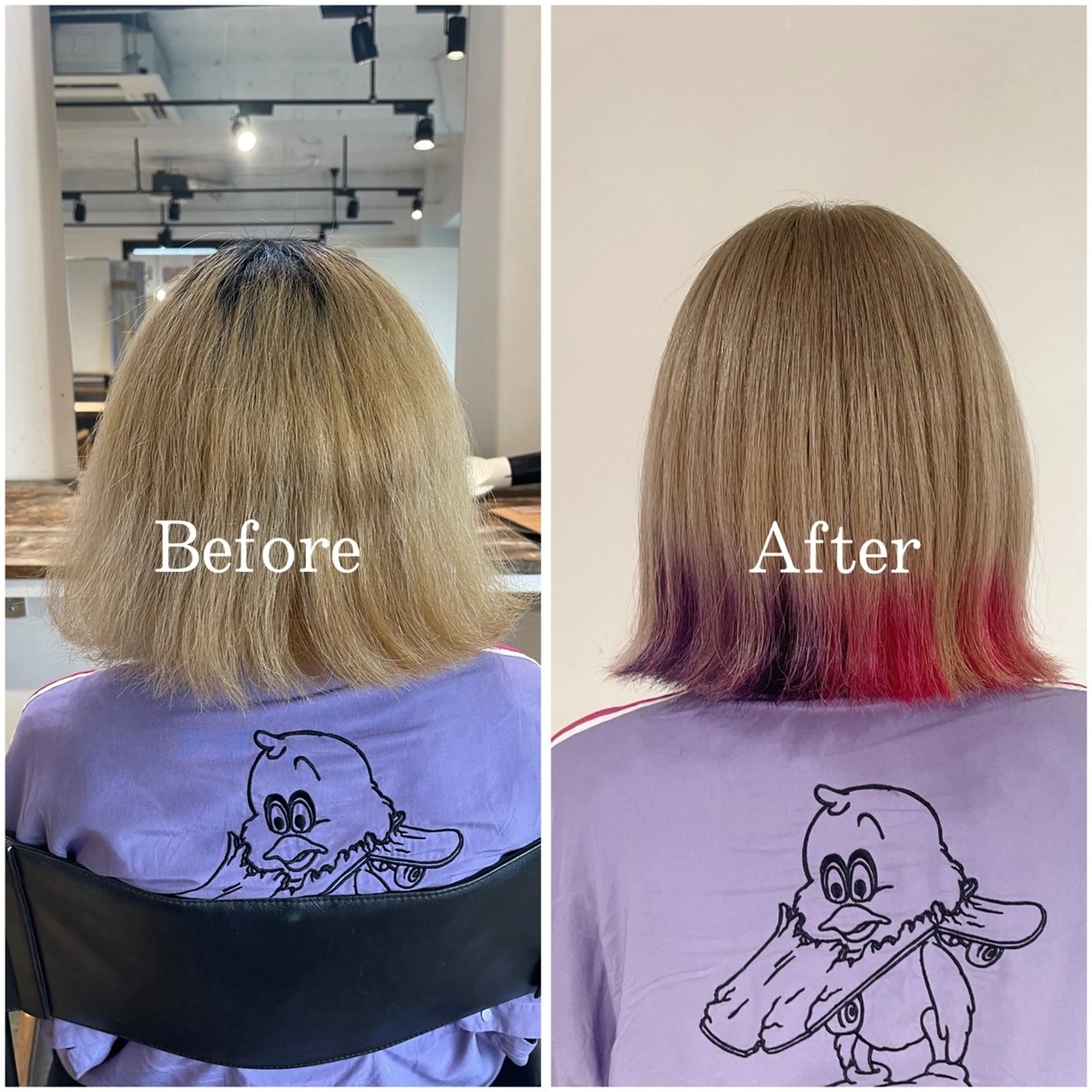 ショート カラー ブリーチ デザインカラー ハイトーンカラー ヘアカラー ムラ修正/ ハイトーン💖Riaのヘアスタイル