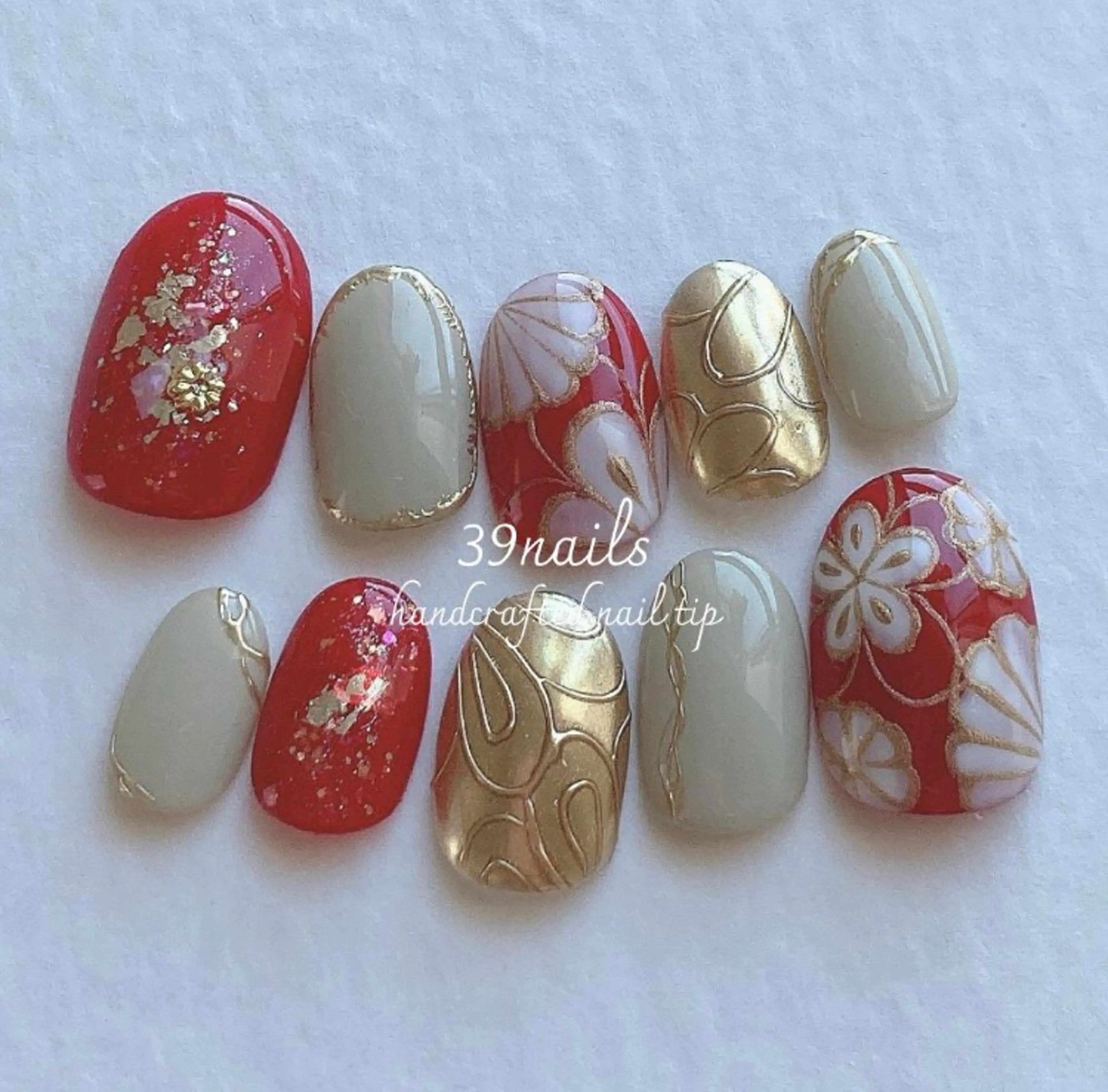 ネイル アートネイル 成人式 ジェルネイル パラジェル シンプルネイル ハンドネイル 39-nails EharaMikuのネイルデザイン