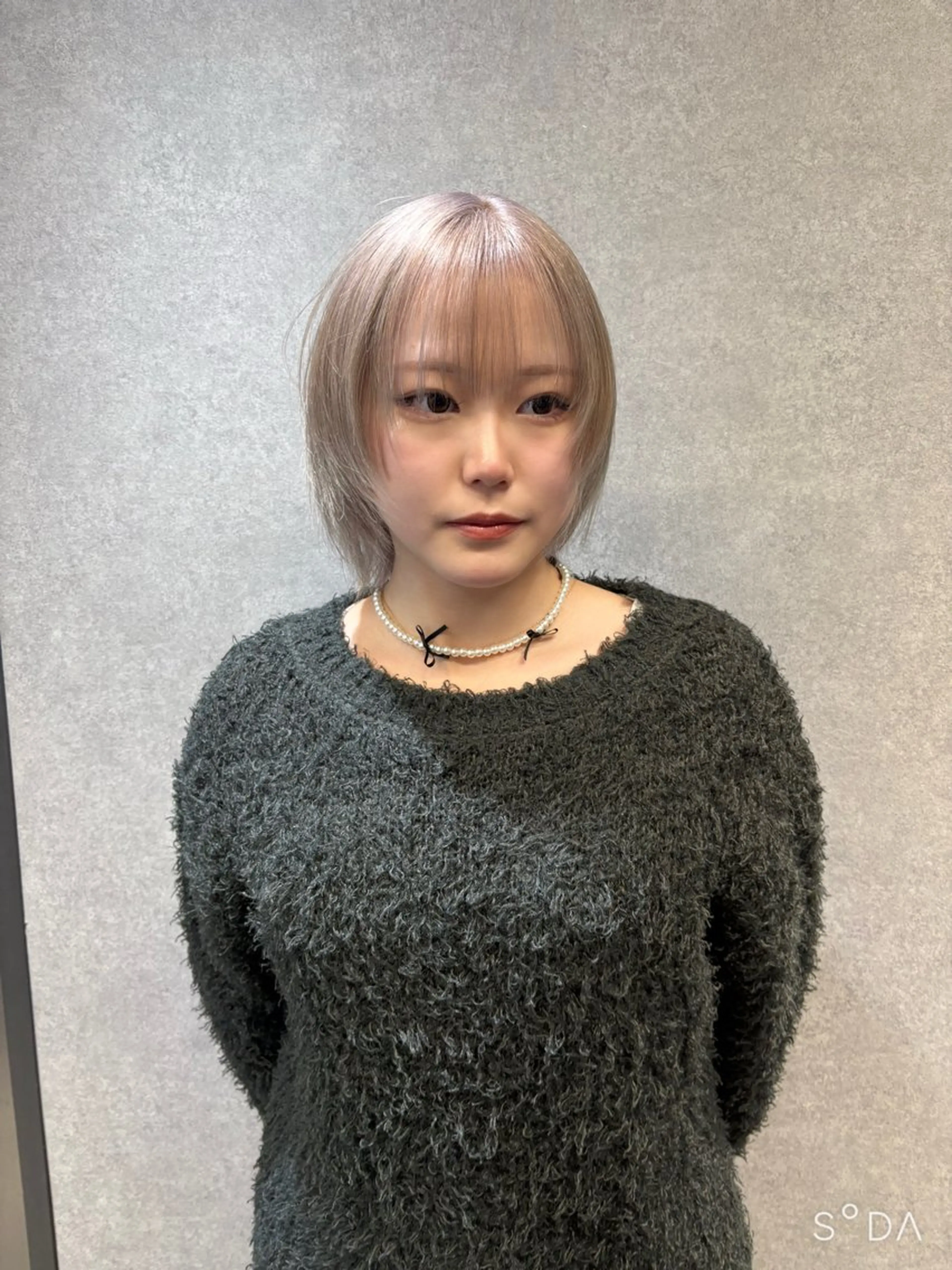 ショート カット ヘアカラー トリートメント rilas博多所属・博多JYUI/ウルフ ハイトーン/デザインのヘアスタイル