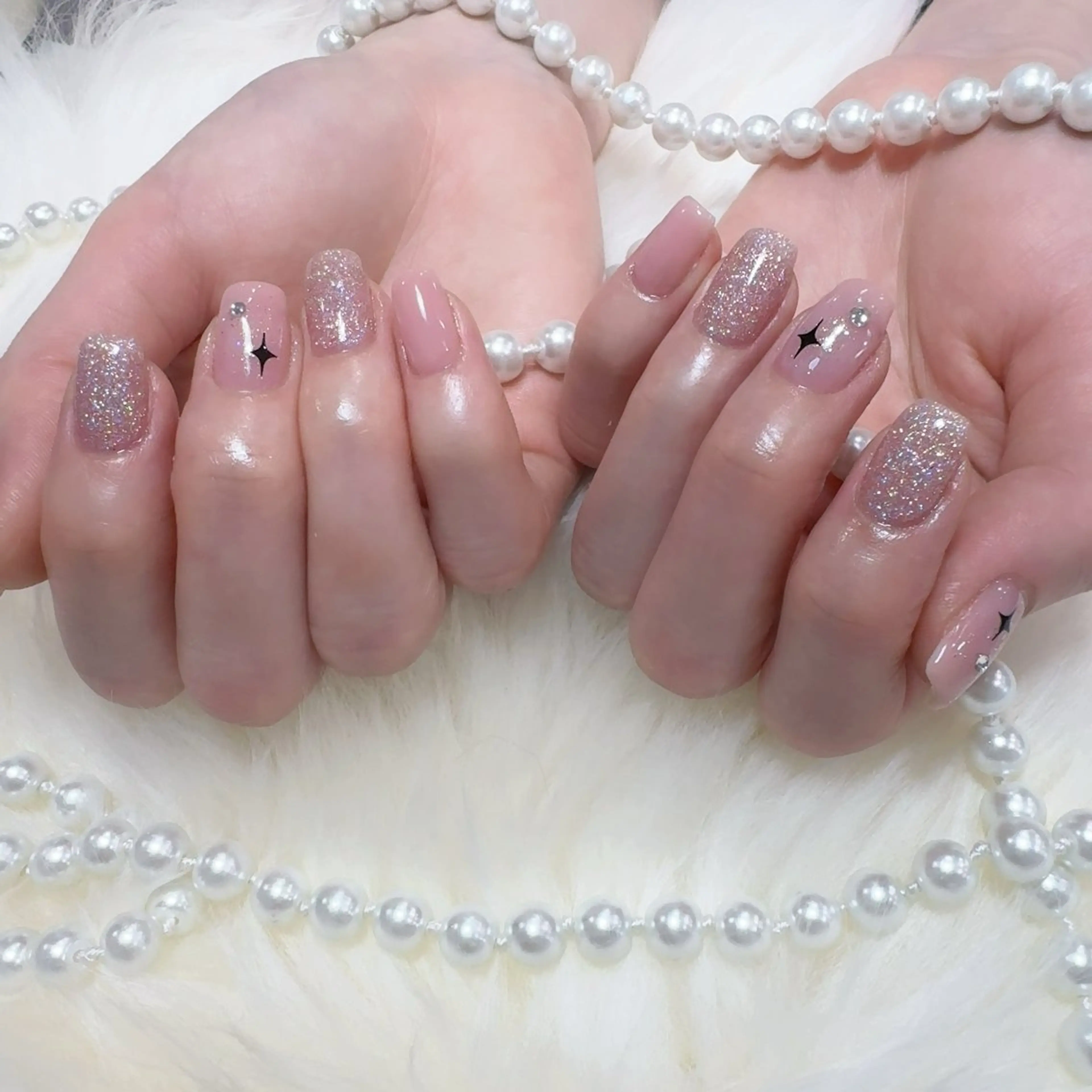 ネイル アートネイル フラッシュネイル フレンチネイル ジェルネイル ガラスフレンチ ハンドネイル You&Me Yukiのネイルデザイン