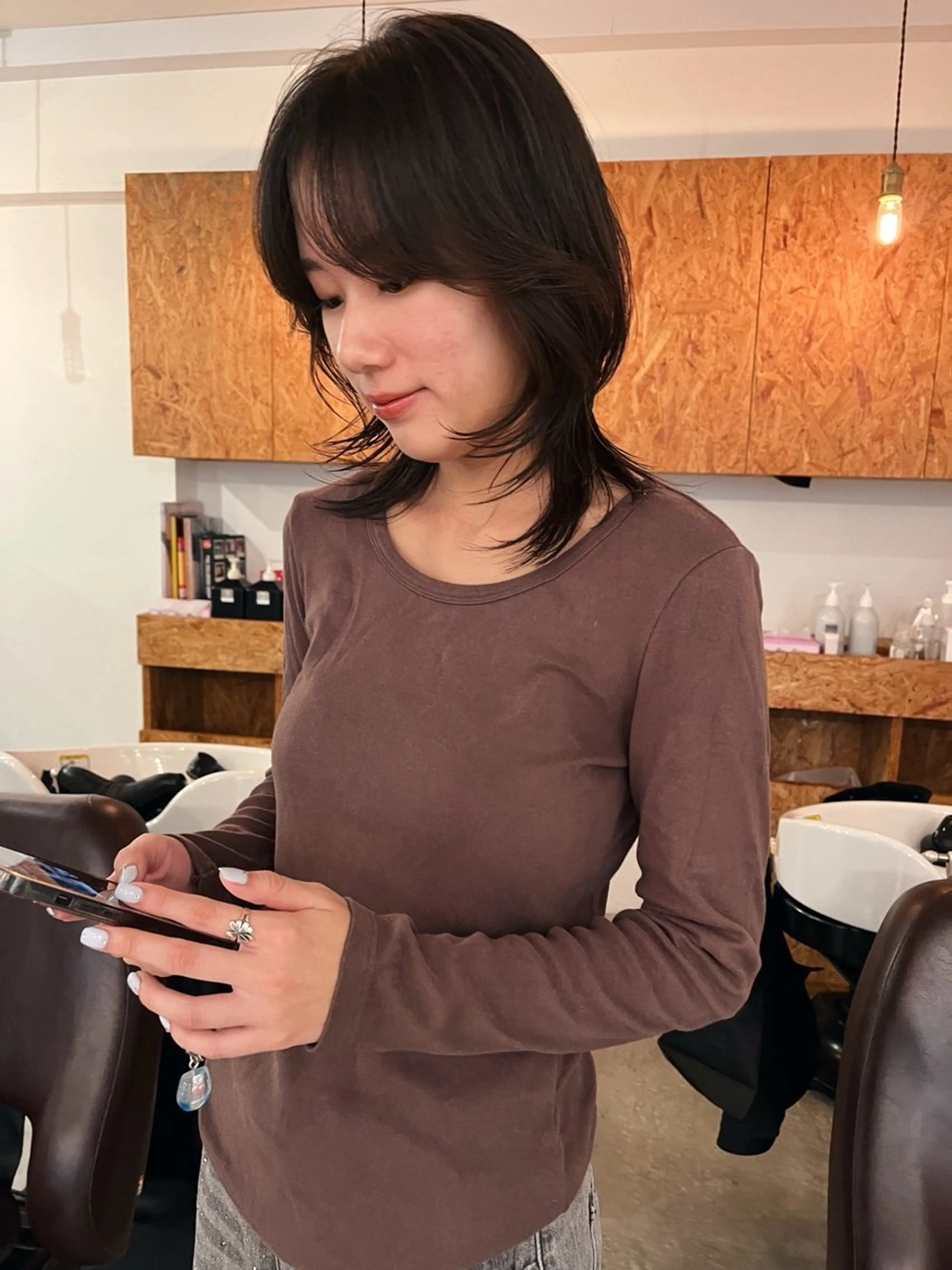 セミロング 暖色/パーマ 🌼クニトウメイのヘアスタイル