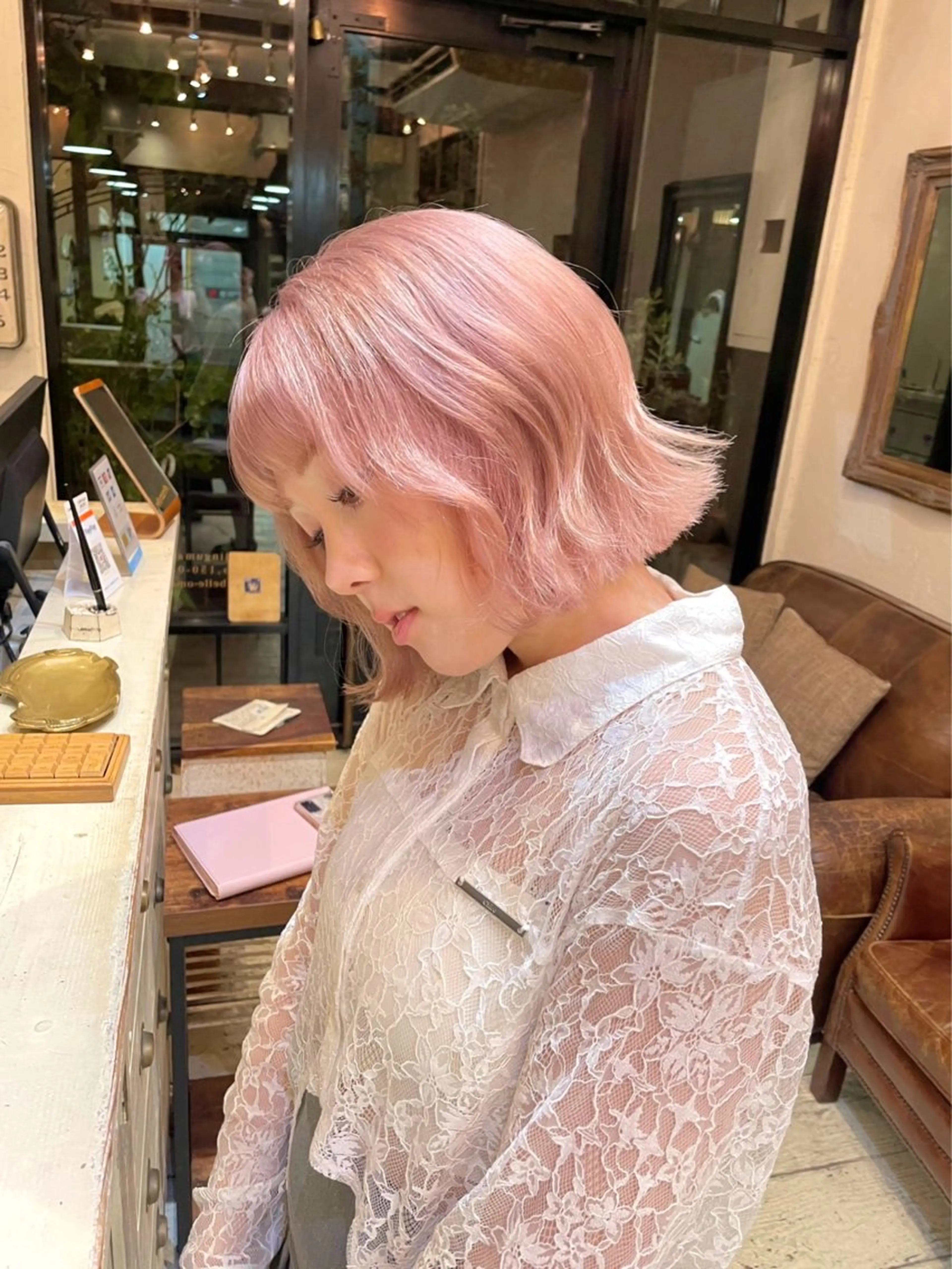 ミディアム カラー Luce横浜店所属・yuu 🪴 透明感 カラー/メンズパーマのヘアスタイル