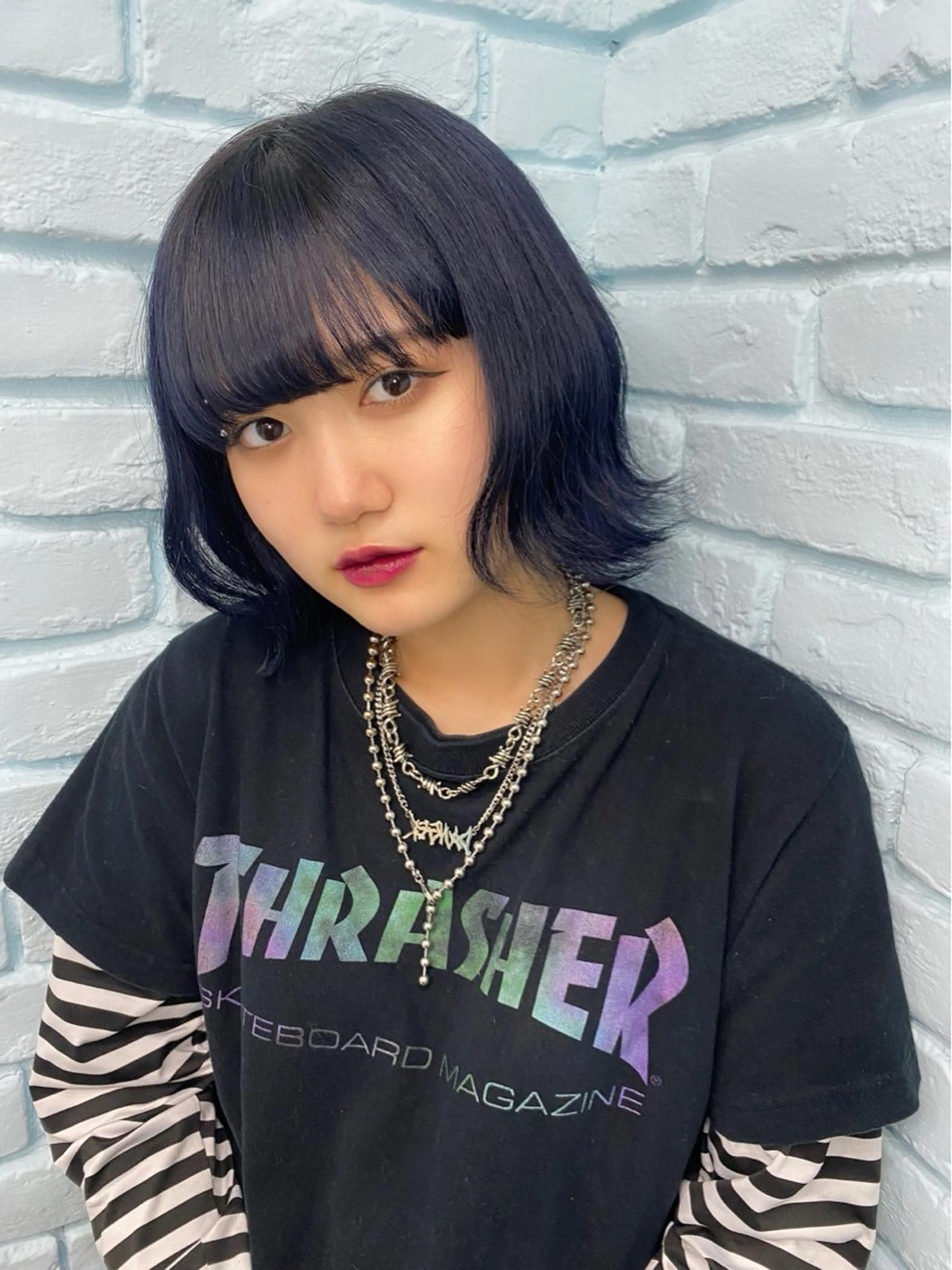 ミディアム カラー ヘアアレンジ 韓国レイヤーカット/ 儚げカラーチナツのヘアスタイル