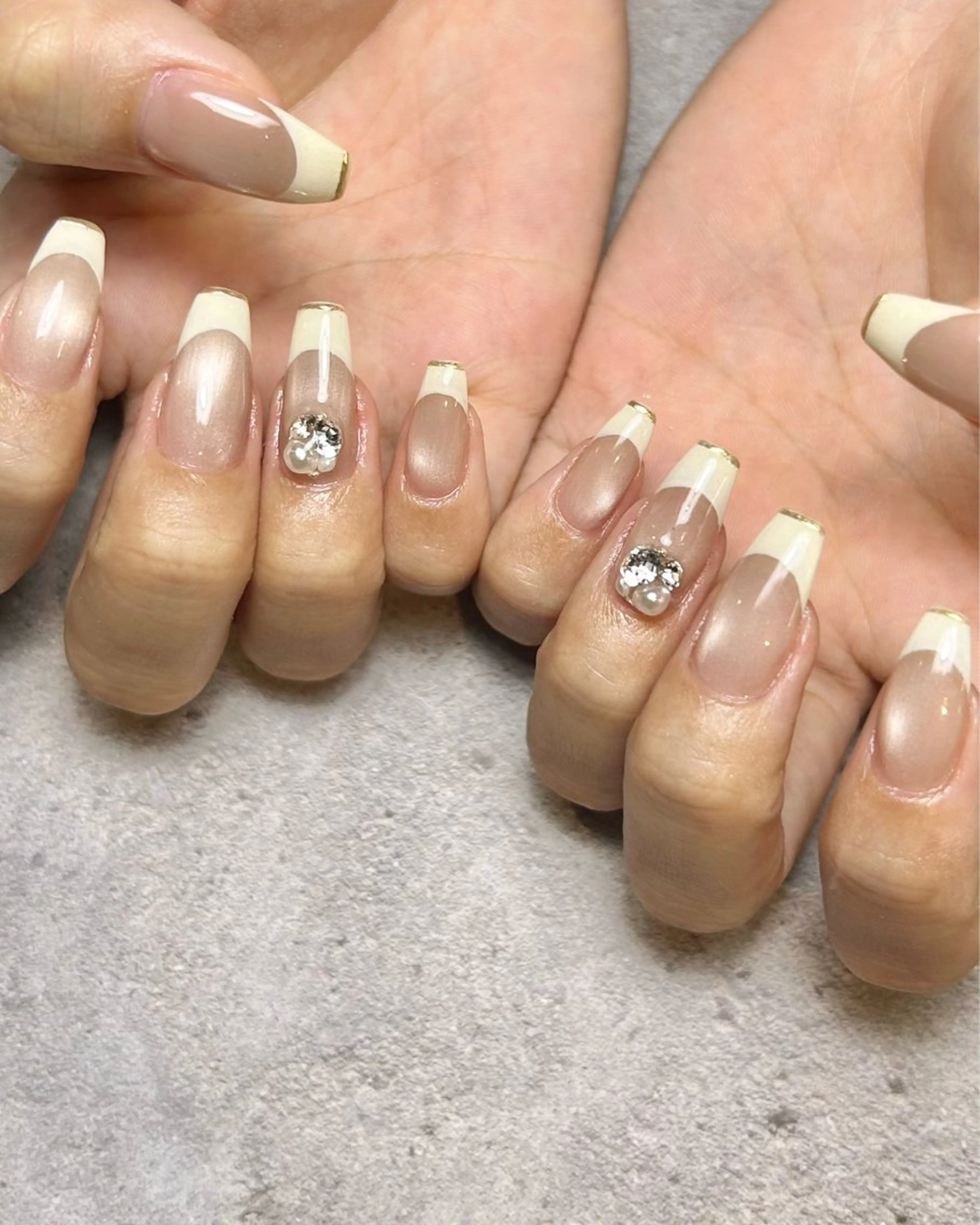 ネイル フレンチネイル 持ち込み ホワイト ハンドネイル Reflection marikoのネイルデザイン