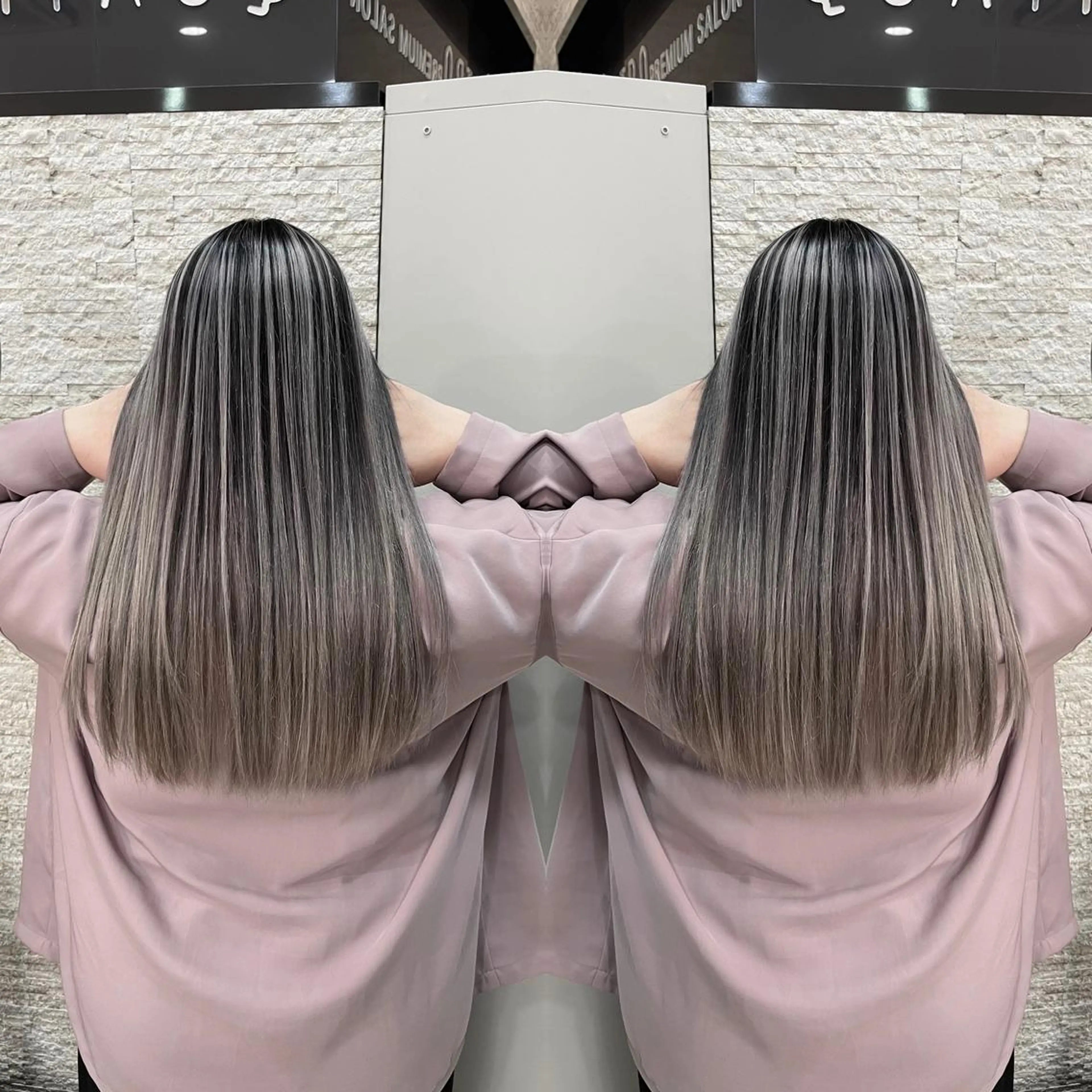 セミロング ヘアカラー トリートメント Y Uのヘアスタイル