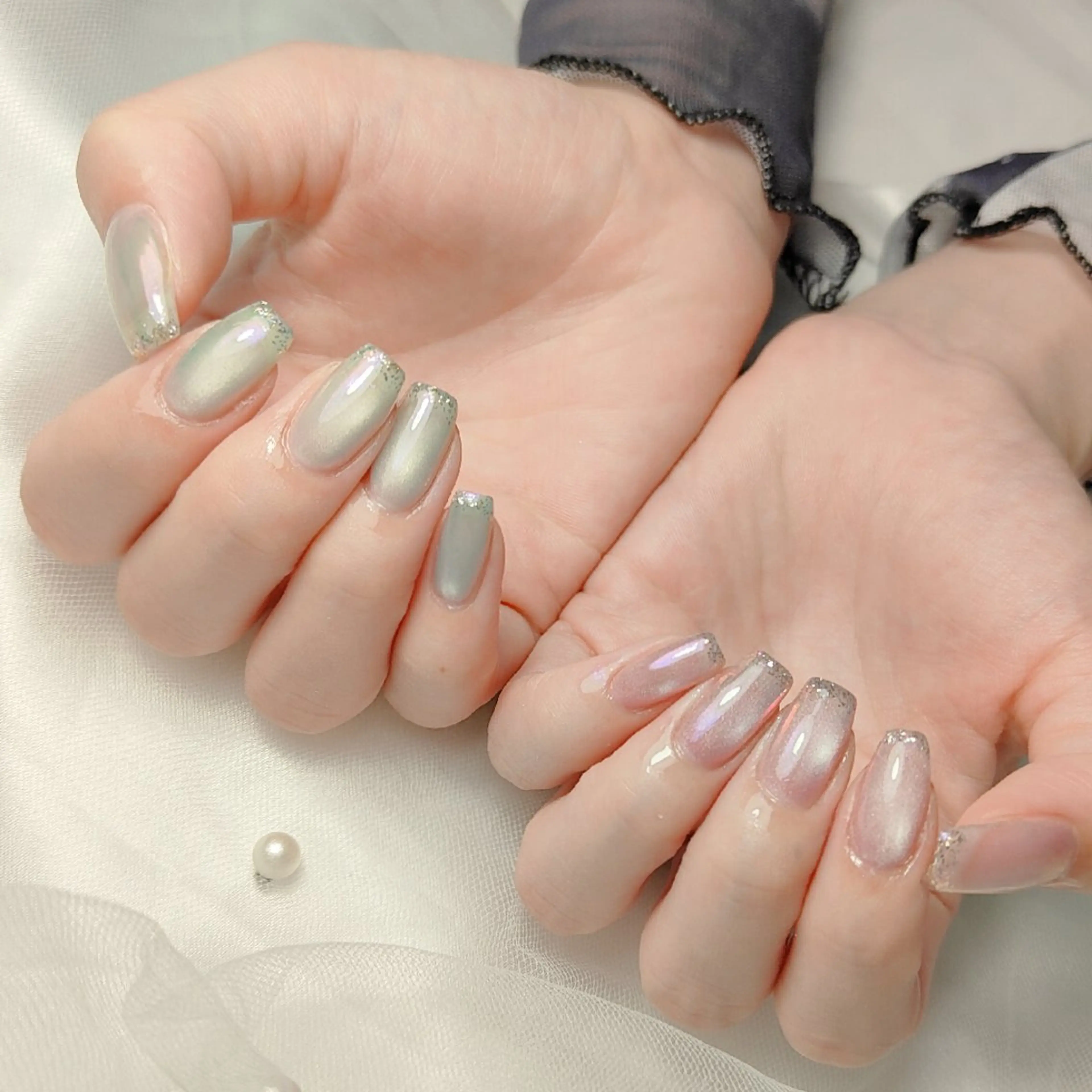 ネイル フラッシュネイル マグネットネイル ハンドネイル CLEAR NAILのネイルデザイン