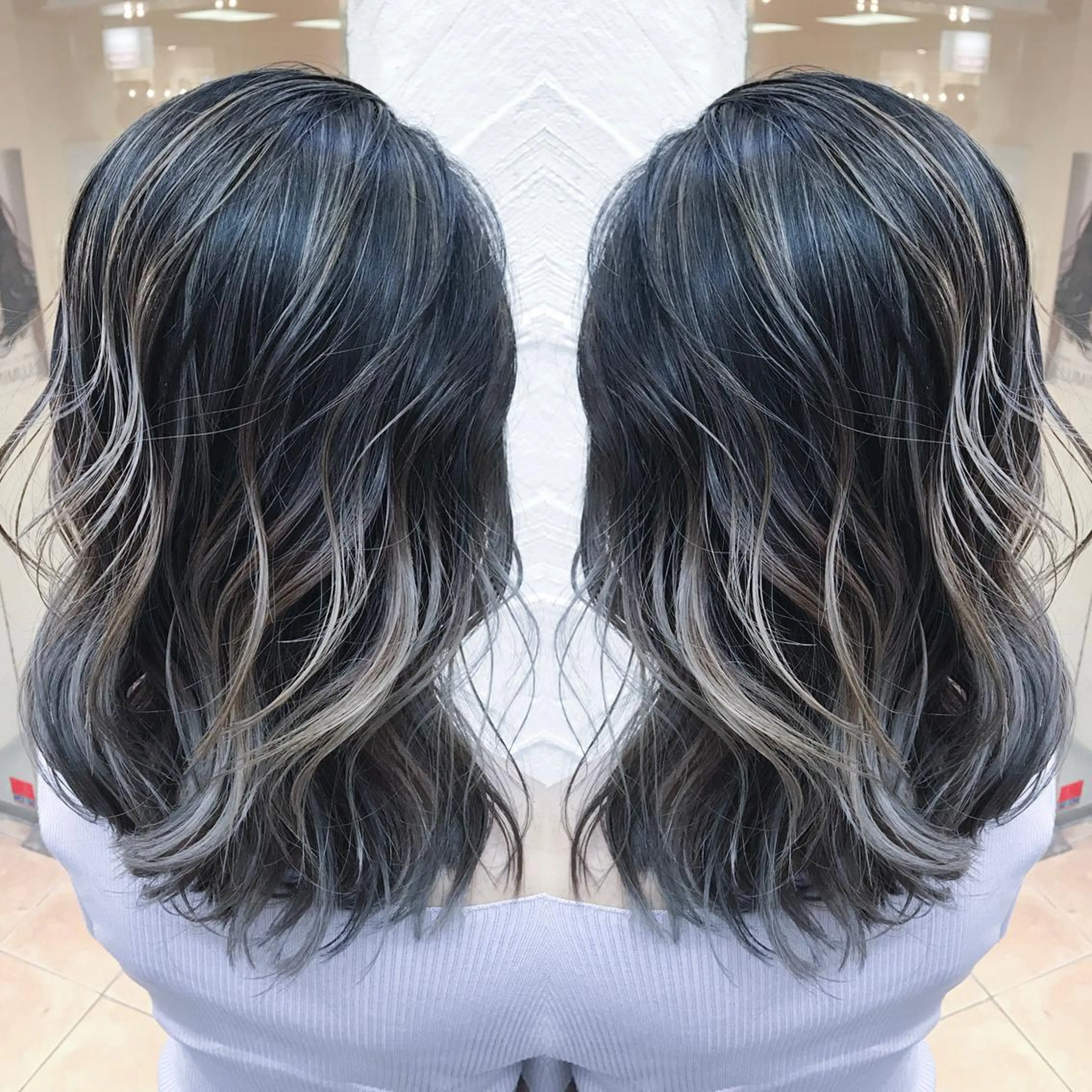 ミディアム カラー AMI Hair  supply所属・髪質改善カラー 韓国風レイヤーのヘアスタイル