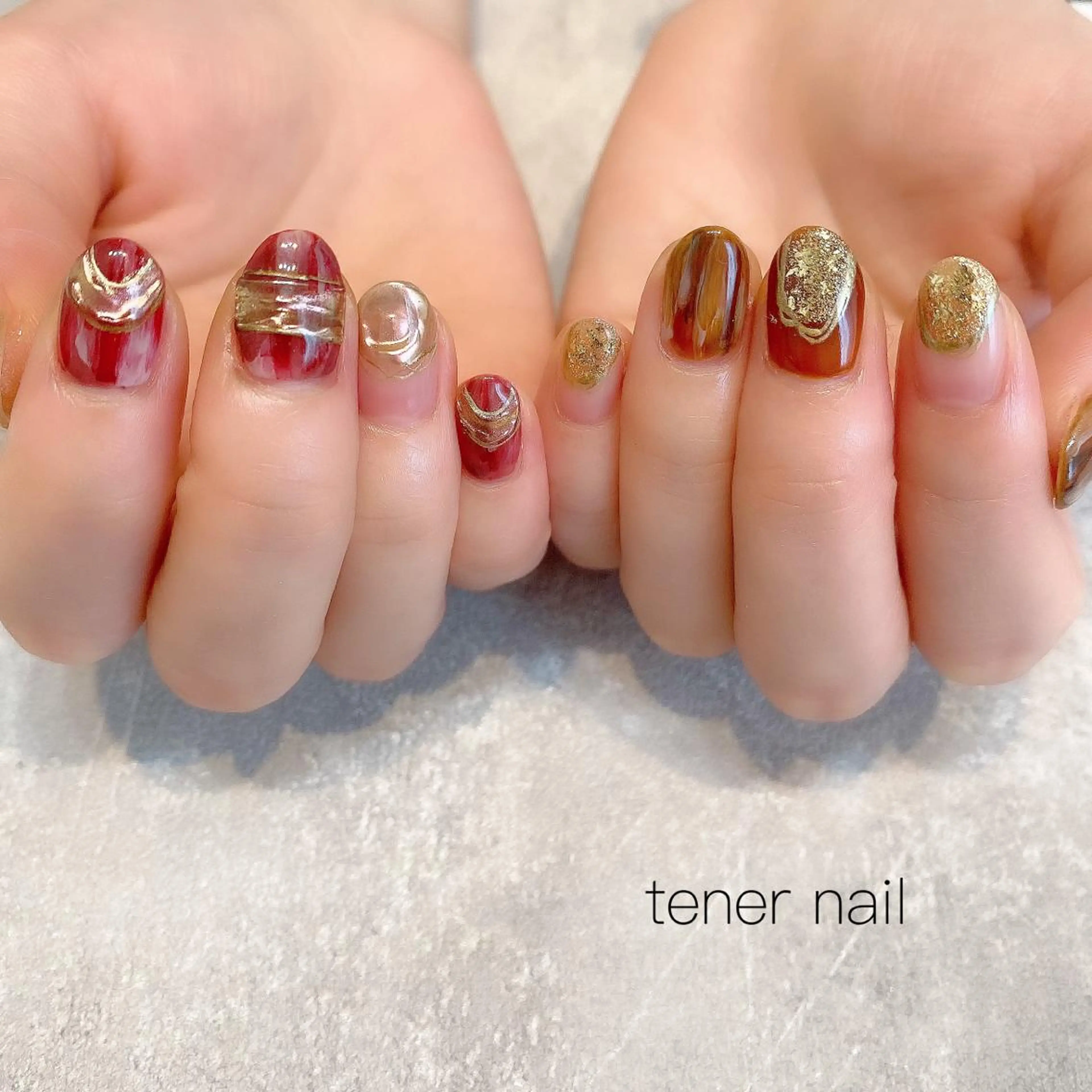 ネイル ボルドー ブラウン tener  nail  テネルネイル所属・テネルネイル tener nailのネイルデザイン