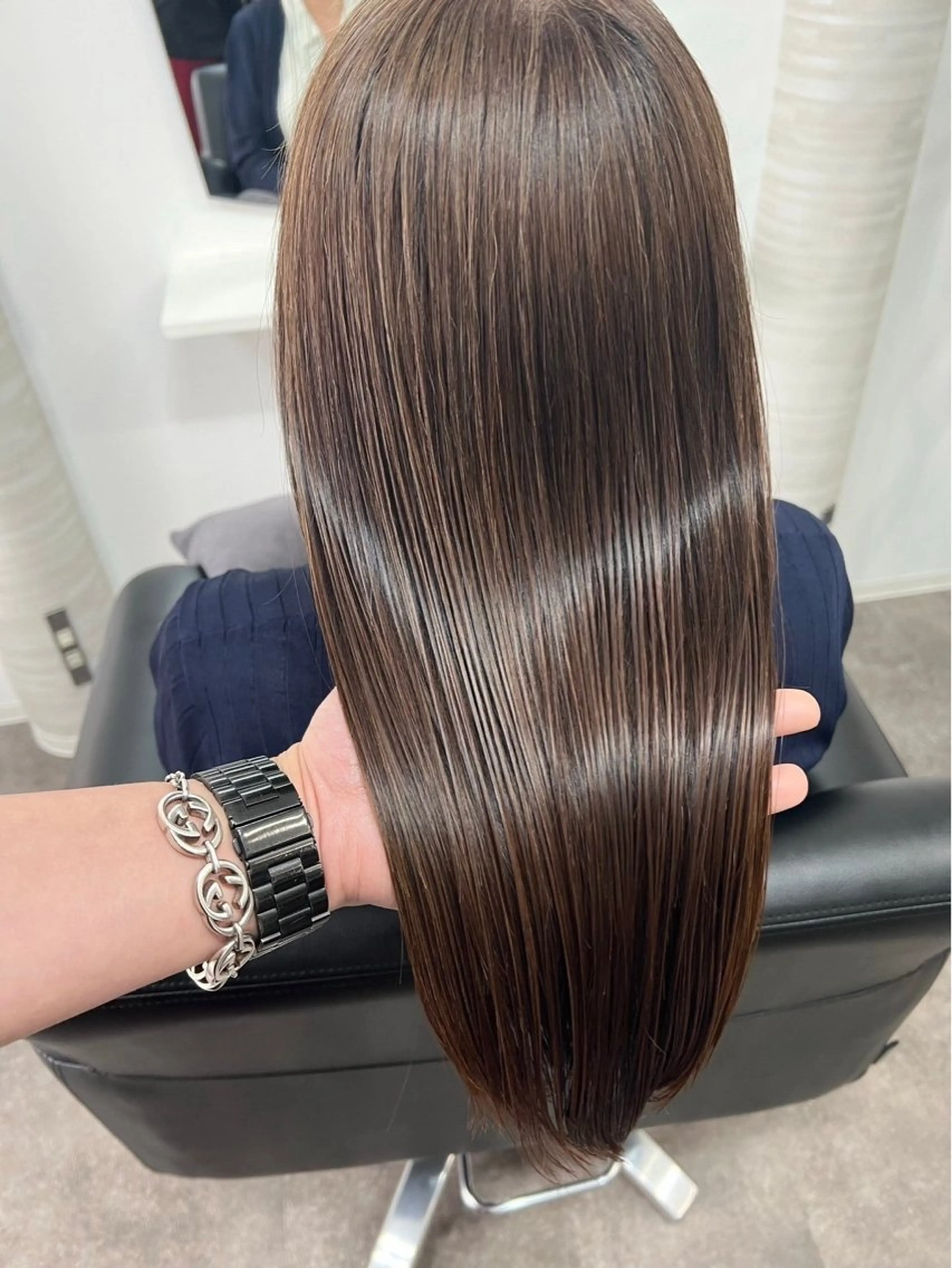 ロング パーマ 髪質改善 縮毛矯正 Gain所属・リク/韓国風/レイヤ ー/ボブ/ショートのヘアスタイル