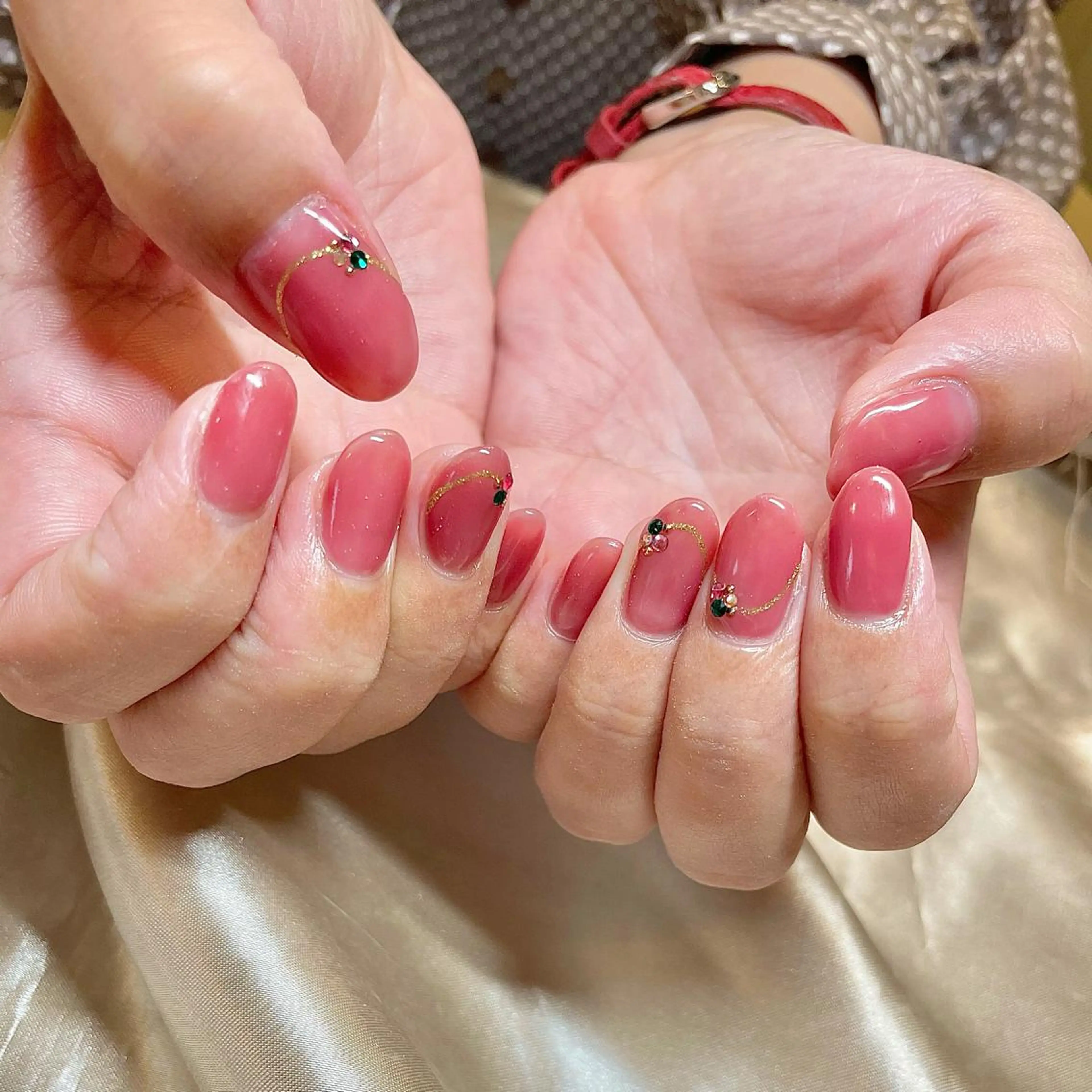 カラー パーマ ヘアアレンジ メンズ キッズ ネイル マツエク・マツパ ピンクカラー カラーマツエク ピンク ハンドネイル ハンドケア nail&eye Aoのマツエク・マツパデザイン