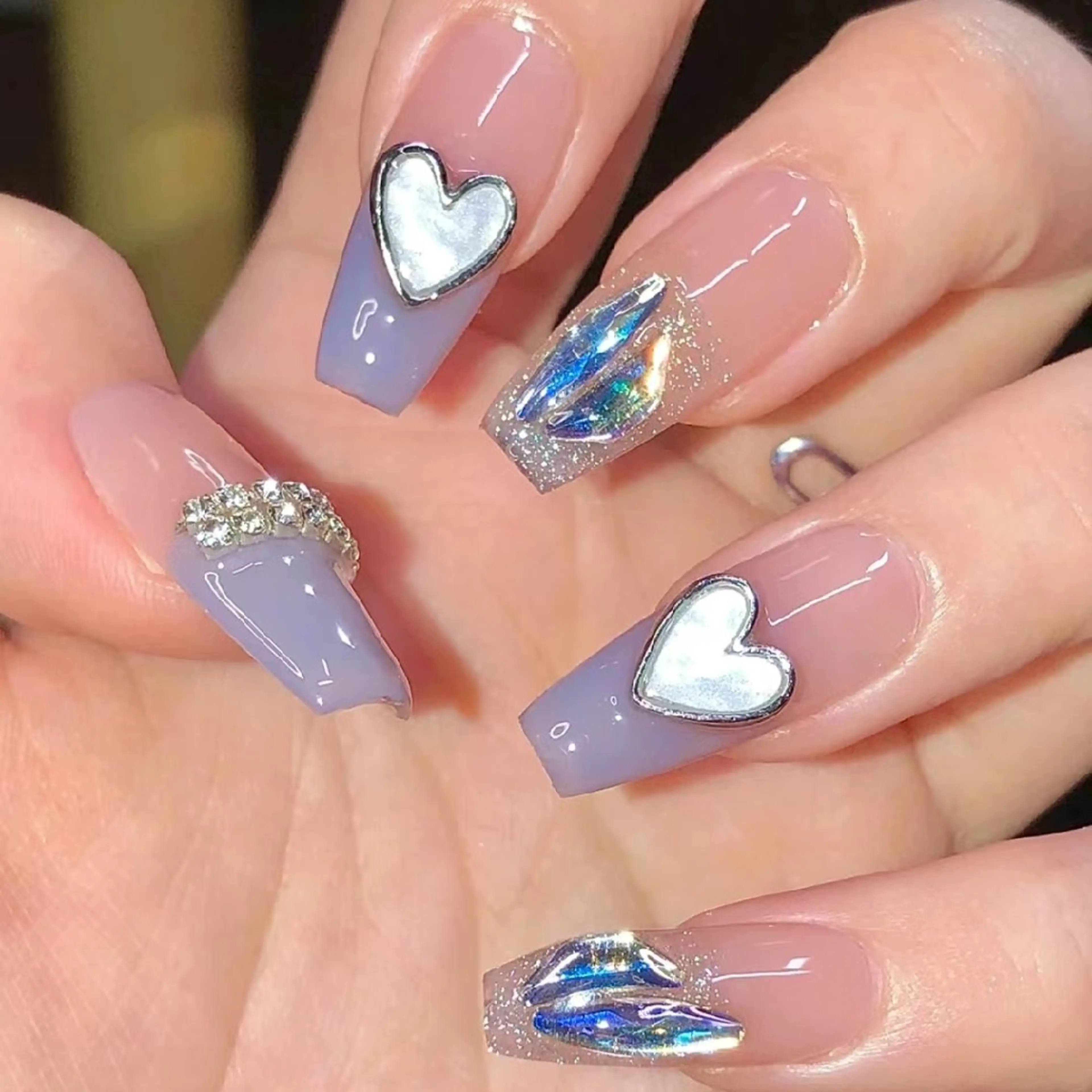 ネイル ネイリストゆか💅 長さだし、深爪矯正のネイルデザイン