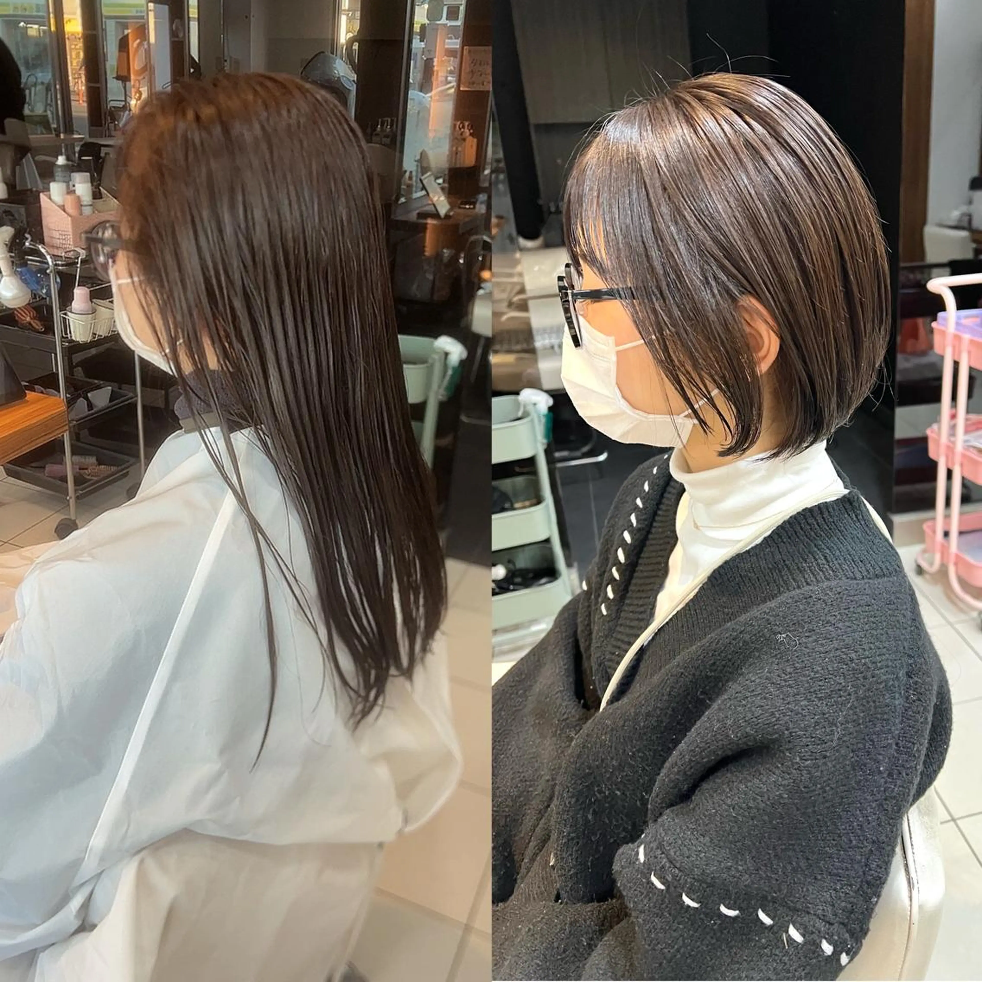 ショート カラー ショートボブ ボブ ショートヘア 白髪ぼかし￤中央林間 ￤柳川拓哉のヘアスタイル