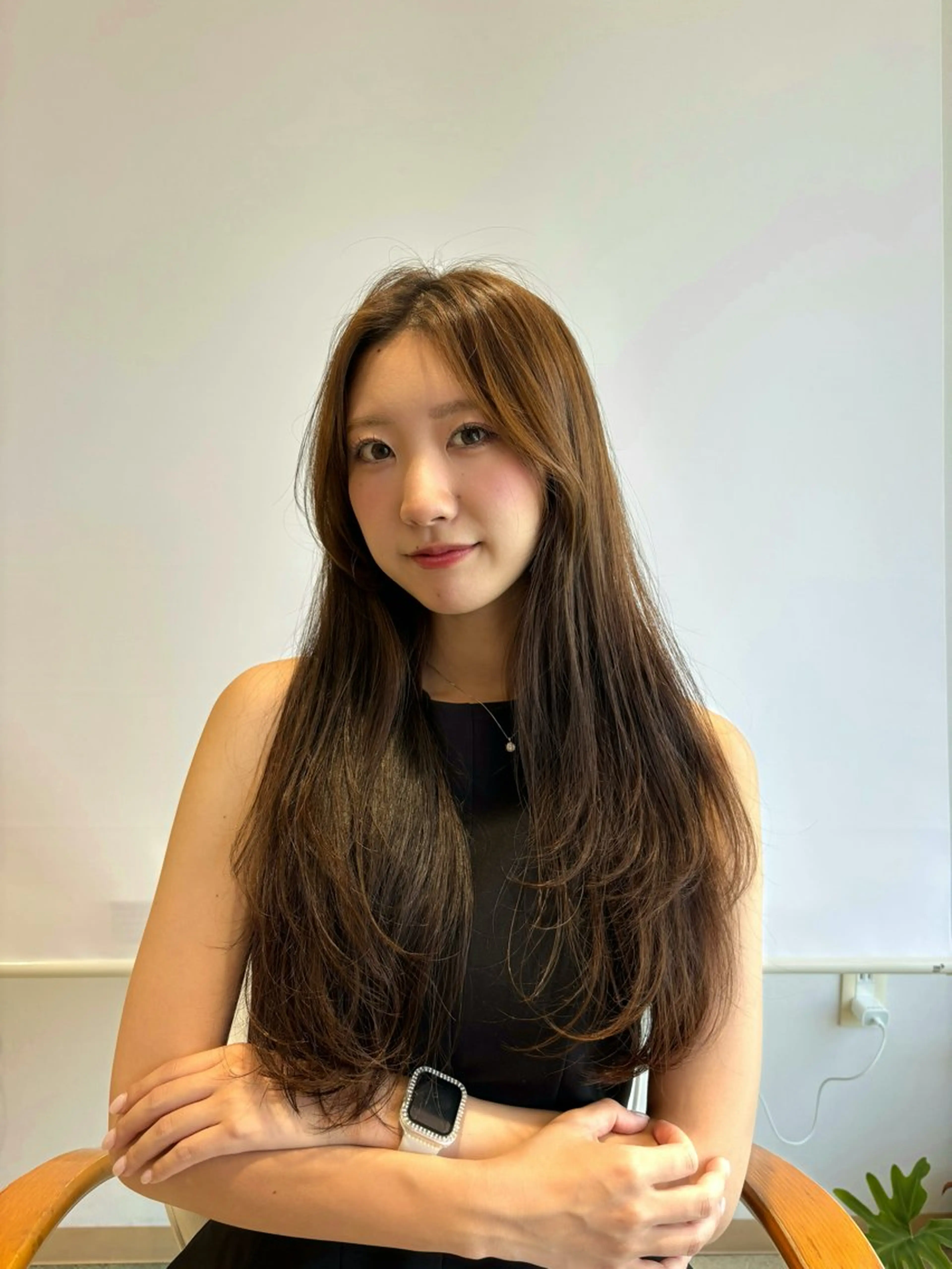 ロング カラー カット ヘアカラー トリートメント ベージュカラー⌇﻿ くびれヘア.𐙚心音のヘアスタイル