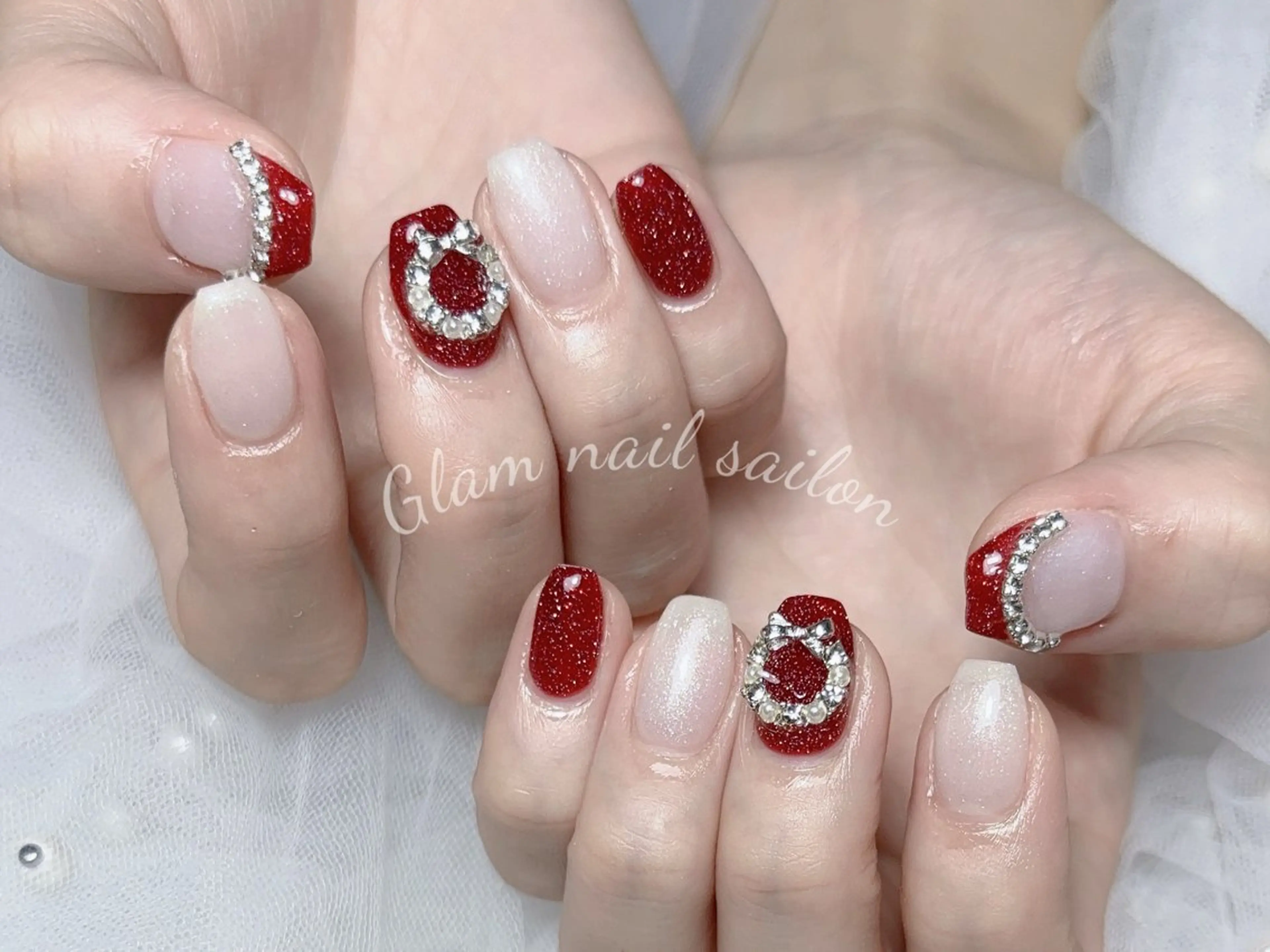 ネイル エツメ💅 長さだし🎀デザインのネイルデザイン