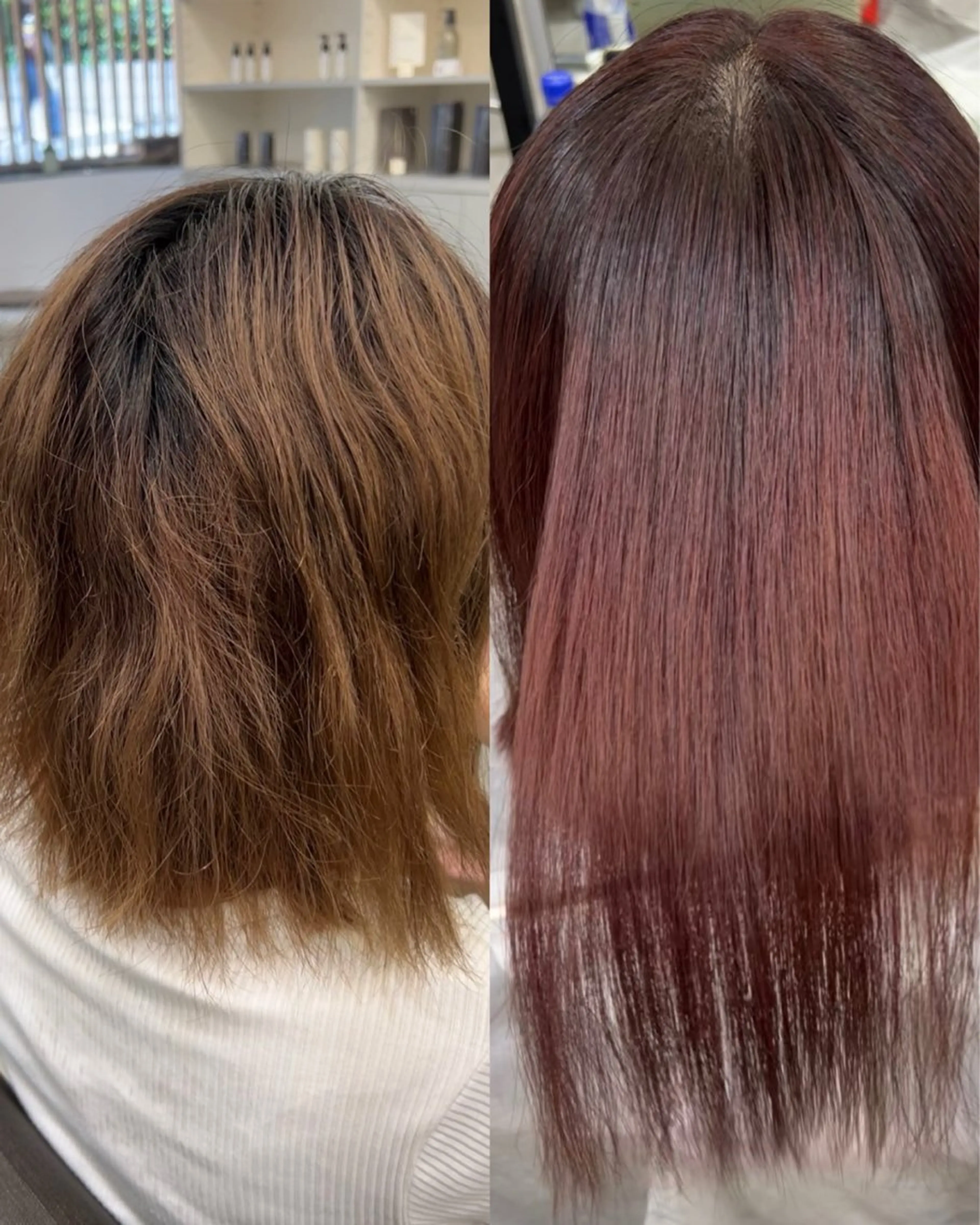 セミロング カラー ハイトーンカラー が絶対可愛い✨泰聖✨のヘアスタイル