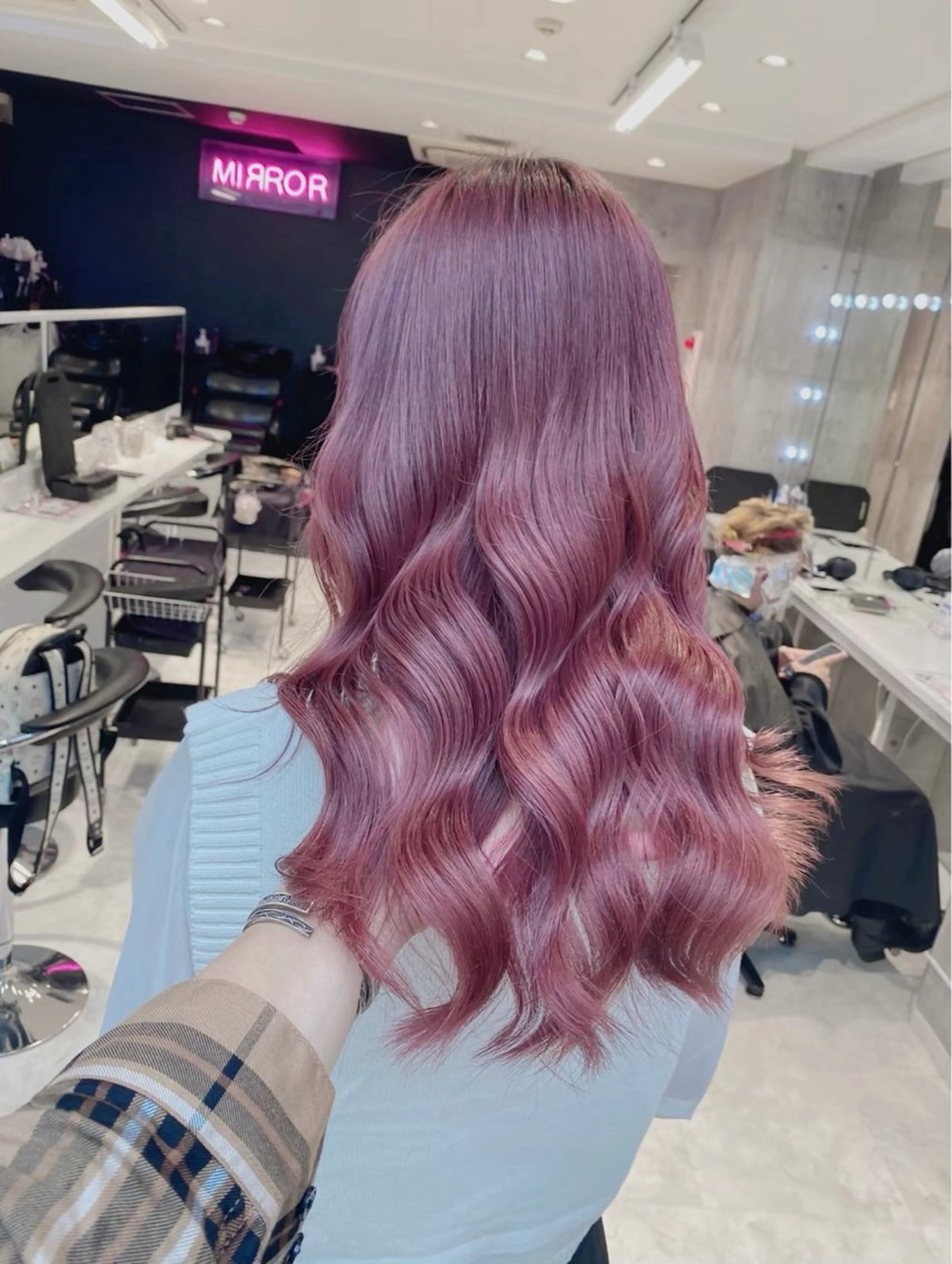 セミロング カラー アッシュ アッシュグレー ベージュカラー ブリーチ ブロンド 【美髪ハイトーン】 髪質改善/大和🎀のヘアスタイル