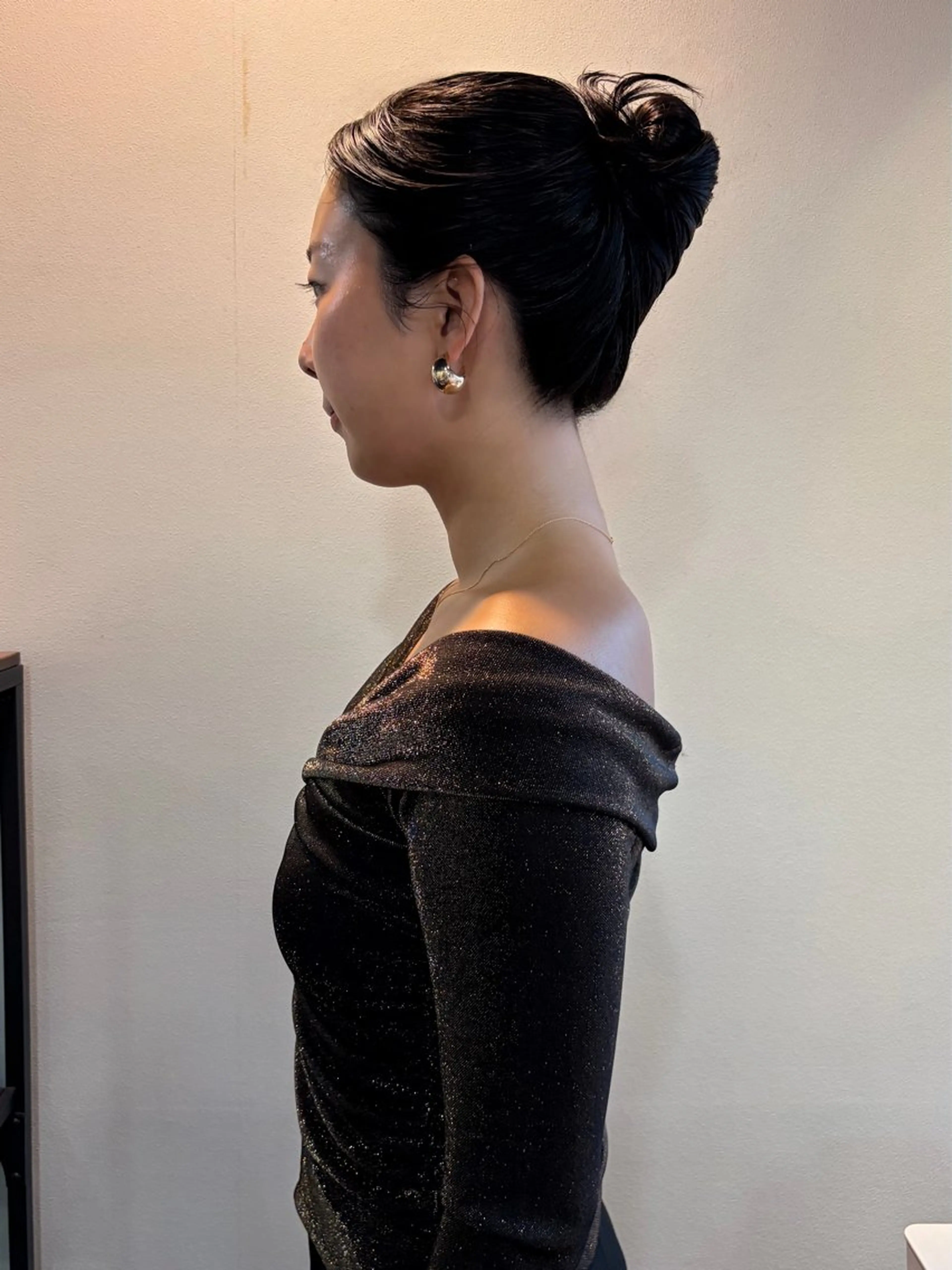 ヘアアレンジ 夜会巻き ヘアセット ボブパーマ／アレンジ Onのヘアスタイル