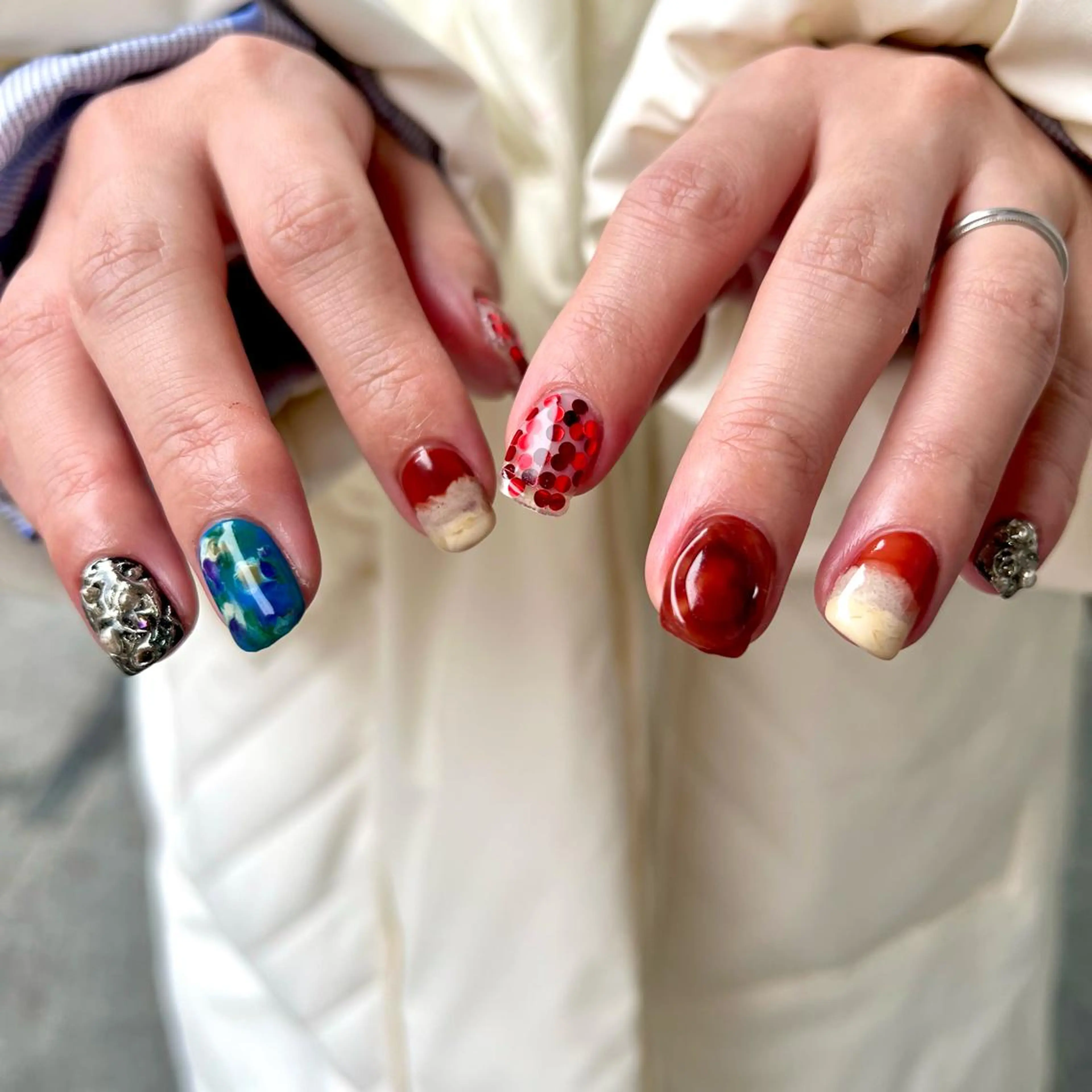 ネイル 春ネイル ハンドネイル 🧁🥕 asukaのネイルデザイン