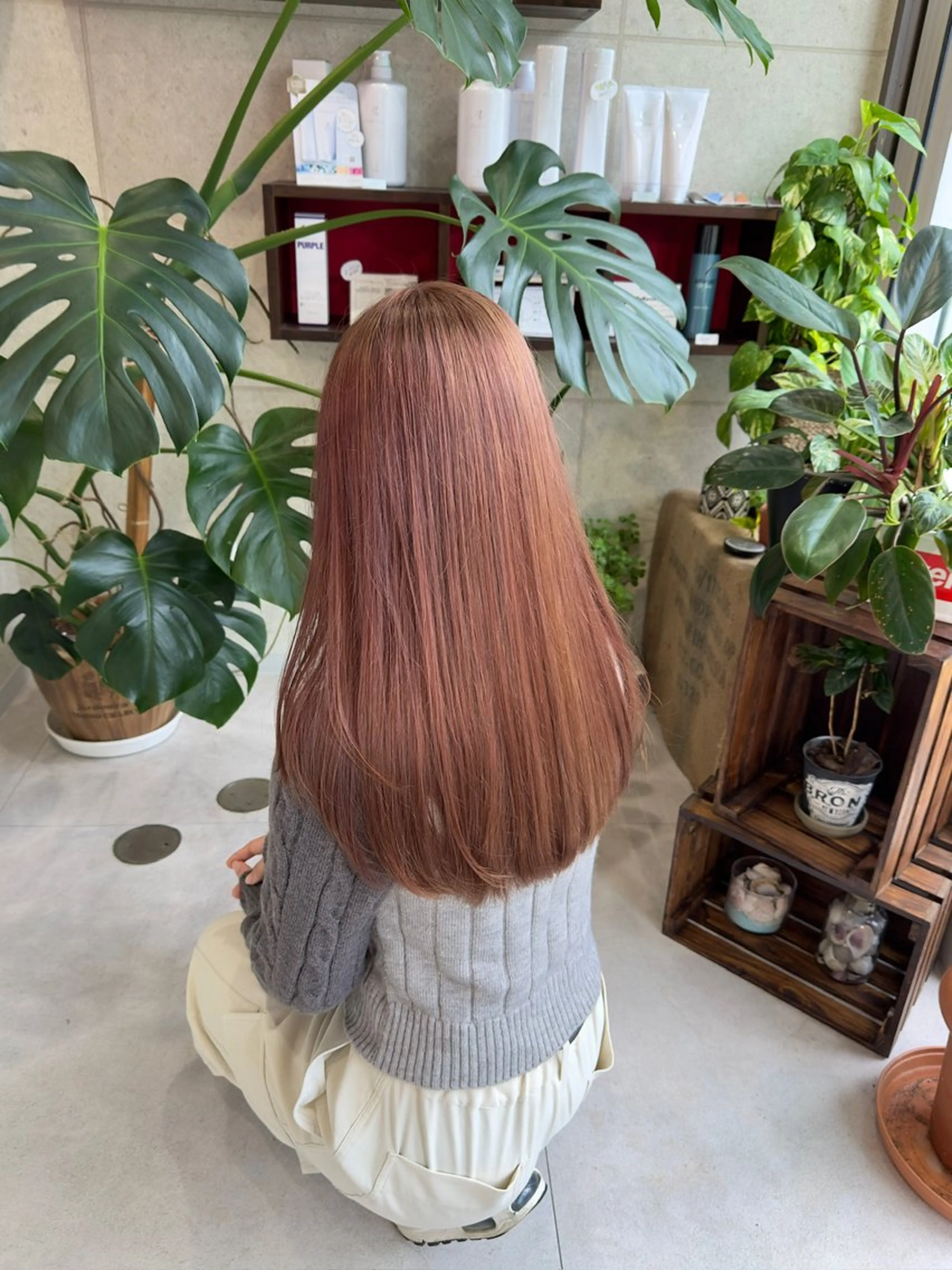 ロング カラー ベージュカラー ブリーチ ハイトーンカラー ピンクカラー ピンクベージュ ANNDER所属・遠藤惟斗/自由が丘/ 透明感カラー/パーマのヘアスタイル