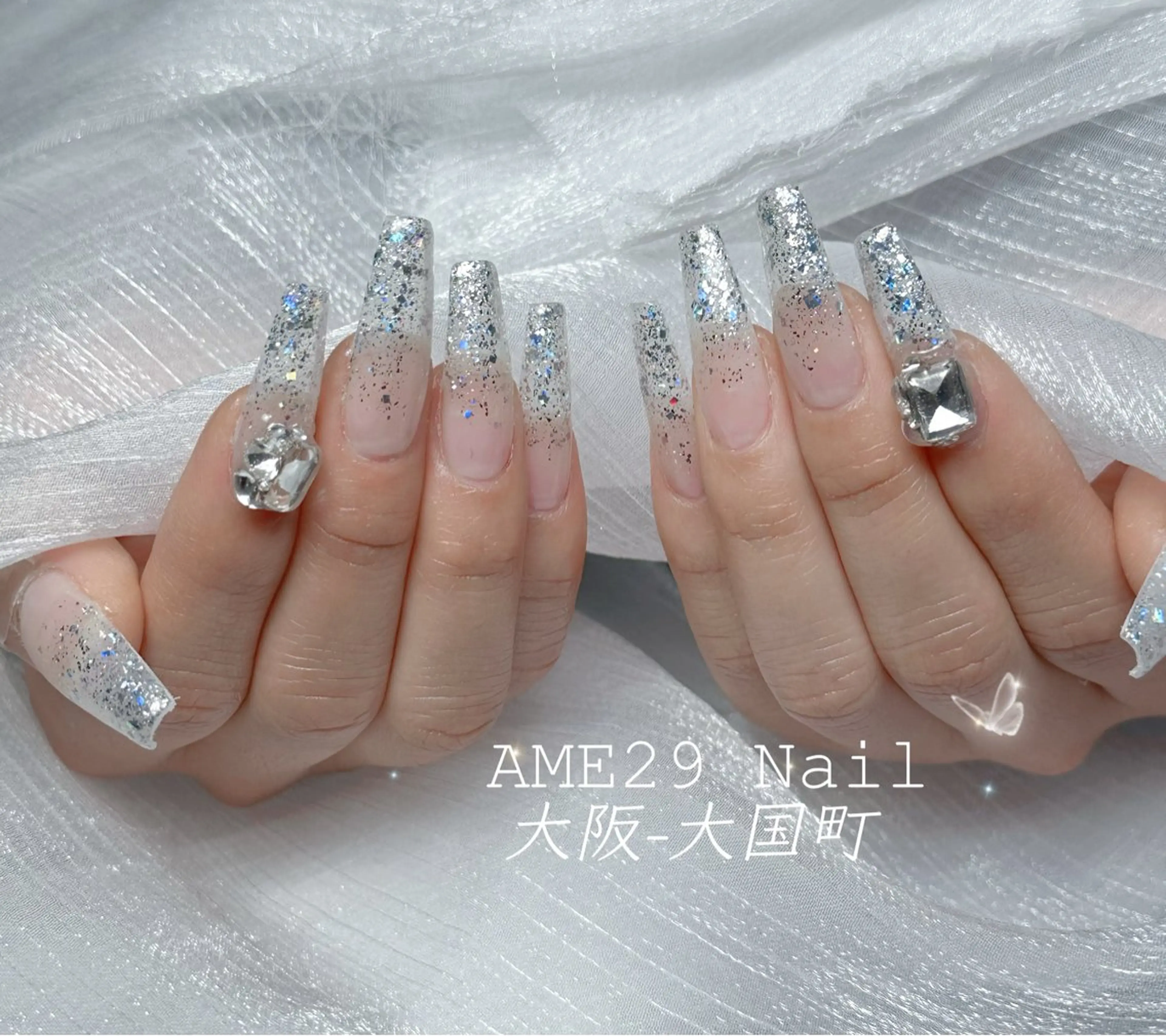ネイル 長さ出し フラッシュネイル マグネットネイル ワンカラーネイル ネイルチップ Ame29NailOsaka所属・AME29 Nail ネイルサロンのネイルデザイン