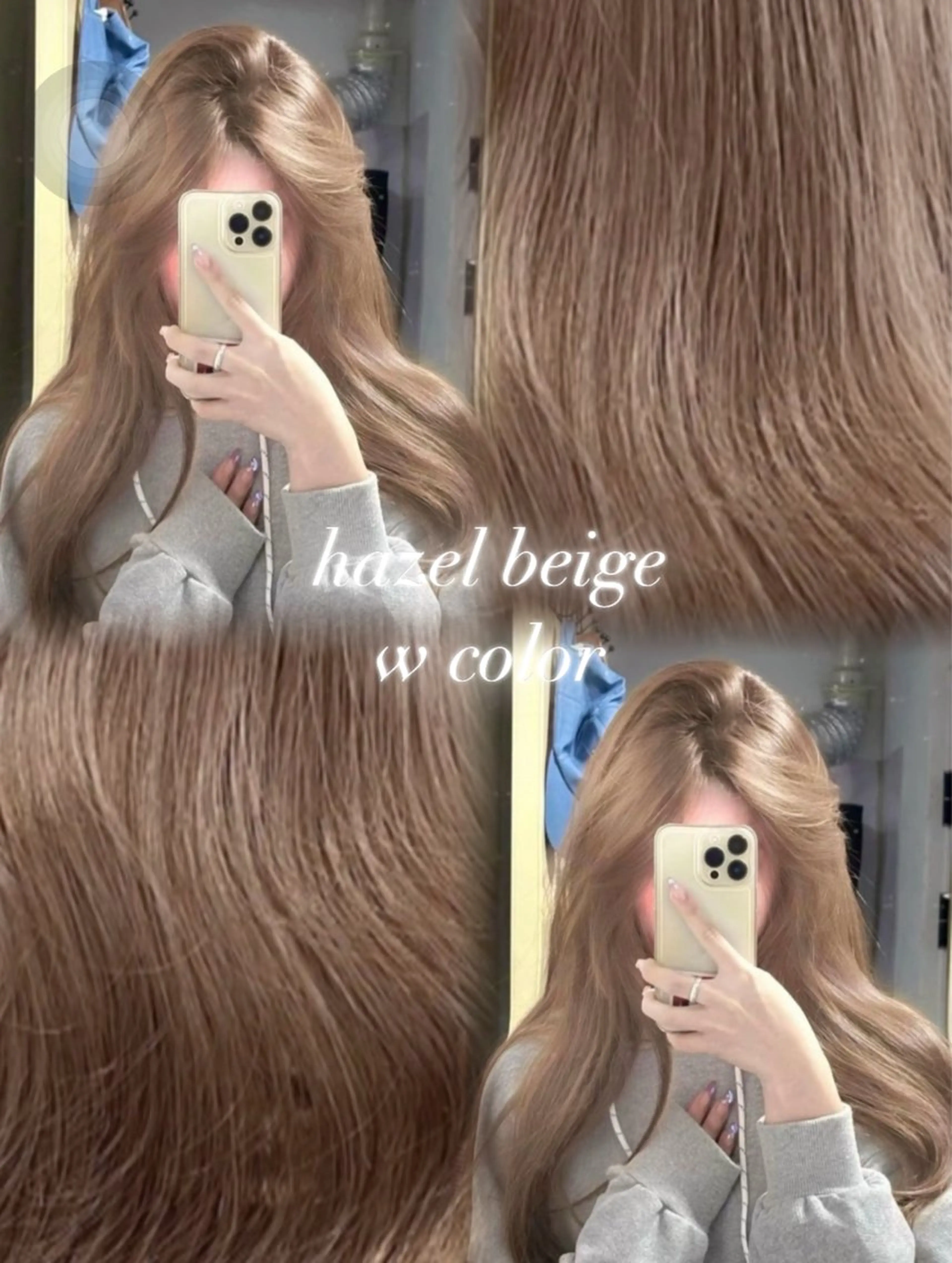 ロング カラー ベージュカラー ヘーゼル ヘアカラー トリートメント 〖ワンホンヘアー〗 SAKURA👼🏻のヘアスタイル
