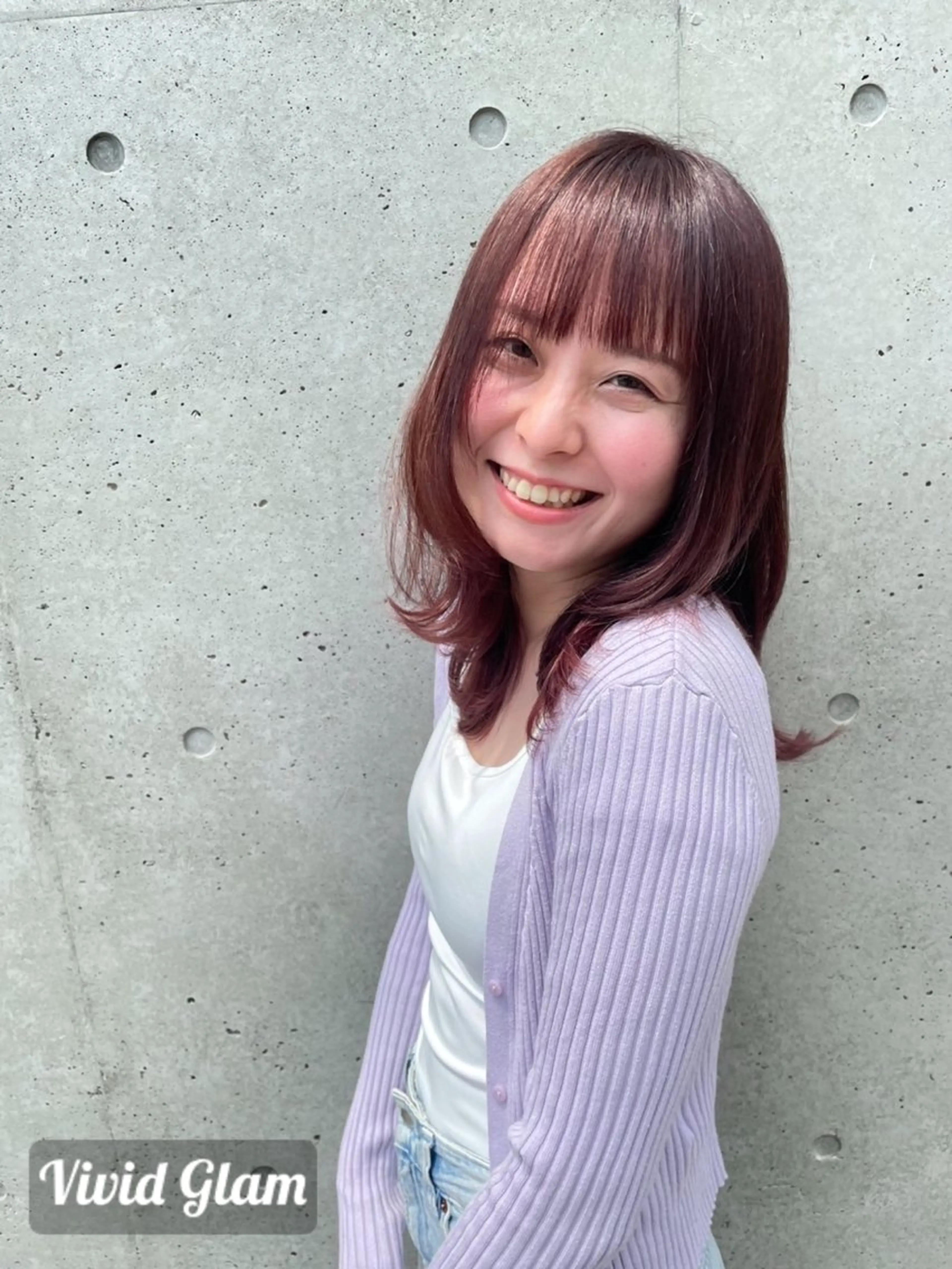 ミディアム カラー ボルドーカラー カットモデル募集中 murakamiのヘアスタイル