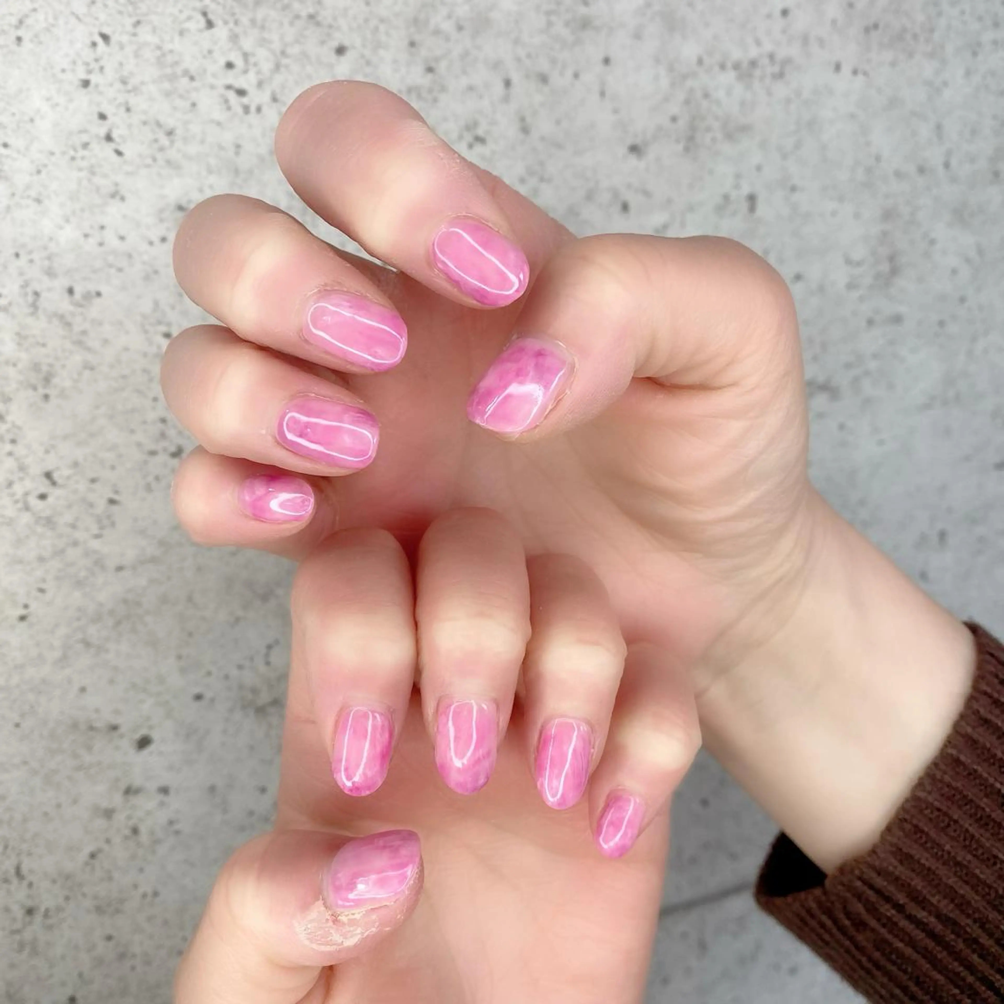 ミディアム カラー パーマ ヘアアレンジ メンズ キッズ ネイル マツエク・マツパ アイブロウ ピンクカラー 眉カラー カラーマツエク フットネイル 大理石ネイル(マーブル) ハンドネイル Salon Ｋのネイルデザイン