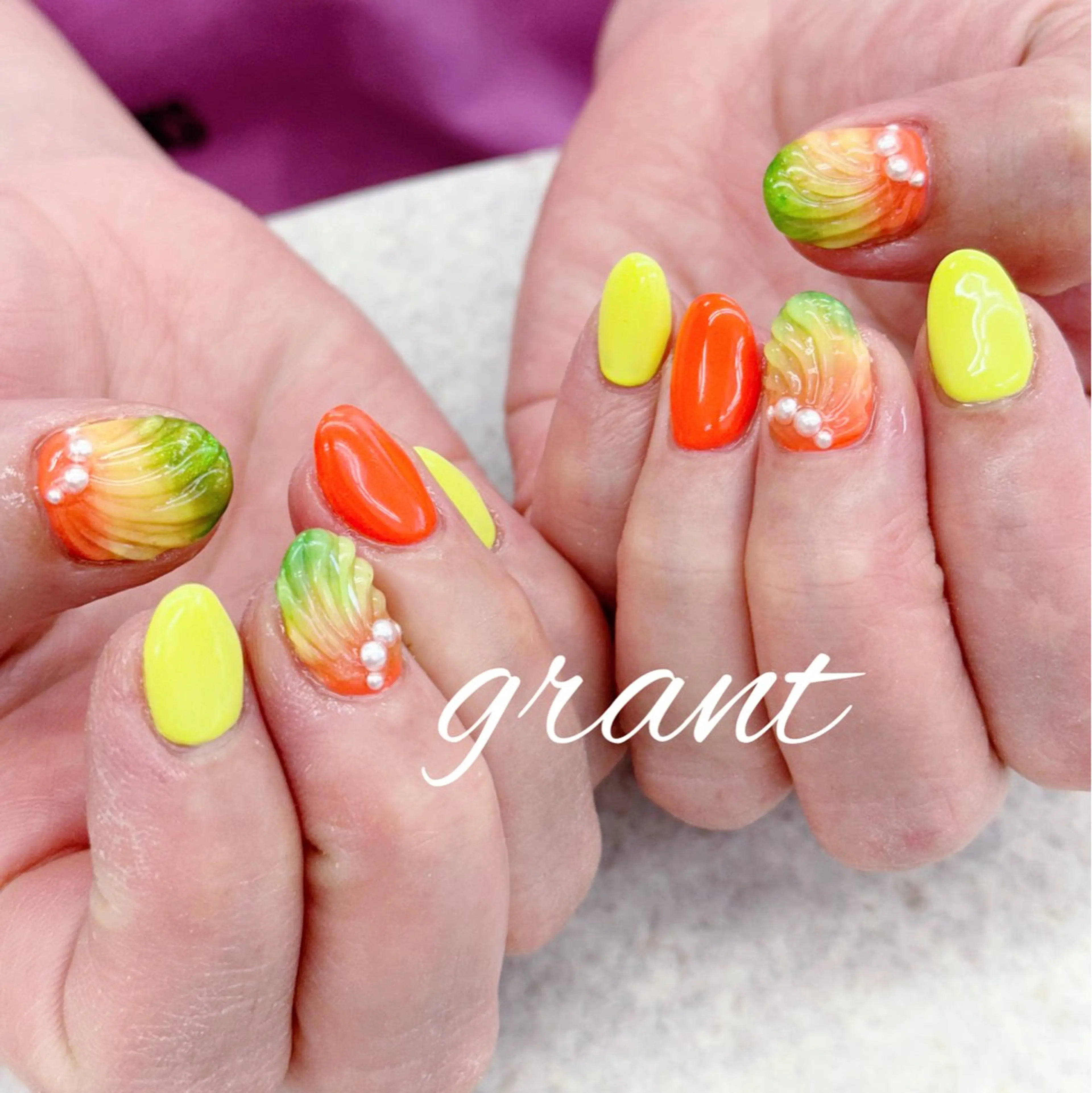 ネイル 夏ネイル ハンドネイル nail salon grant所属・nailsalon grantのネイルデザイン