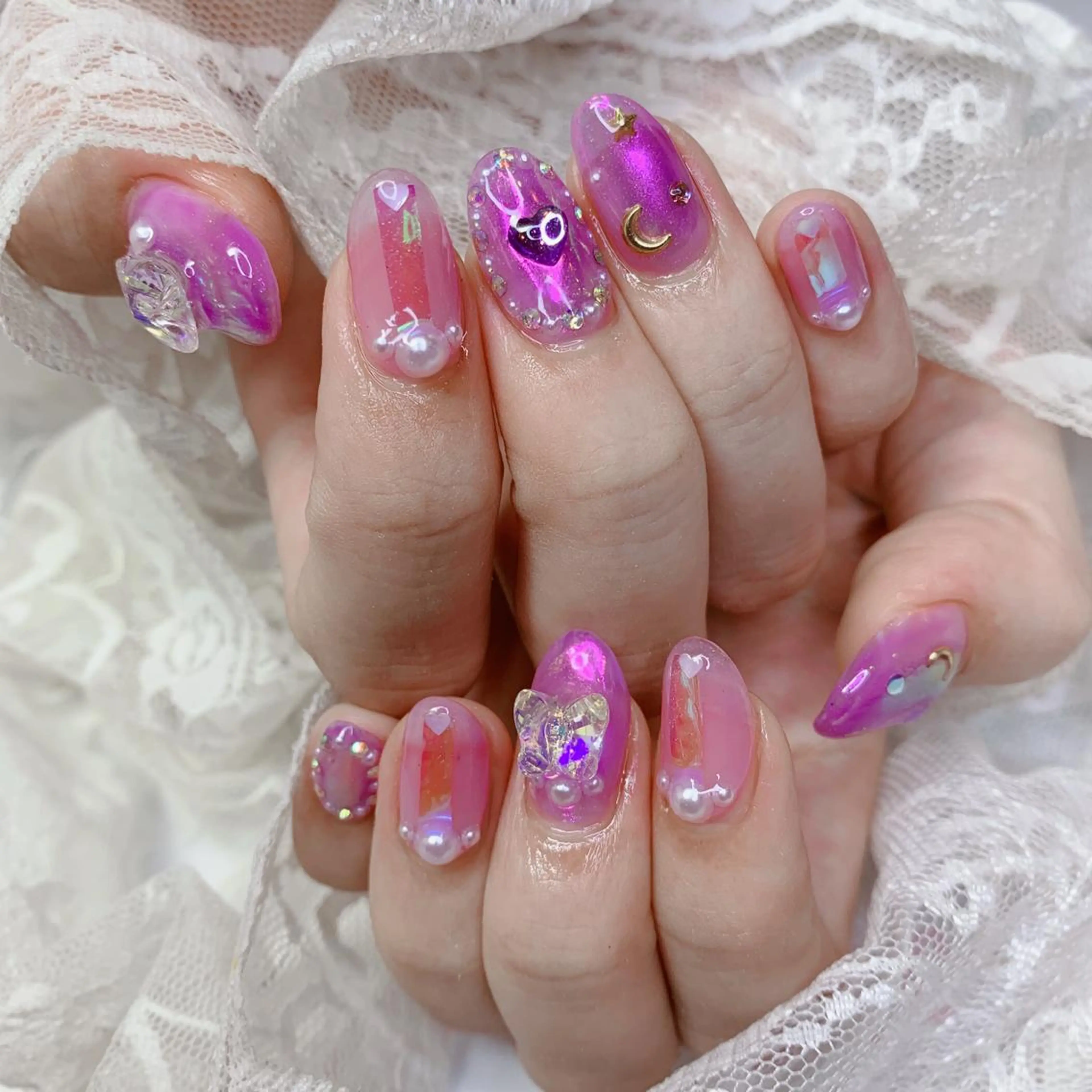 ネイル ハンドネイル La neige* yuki 🥯🍑のネイルデザイン