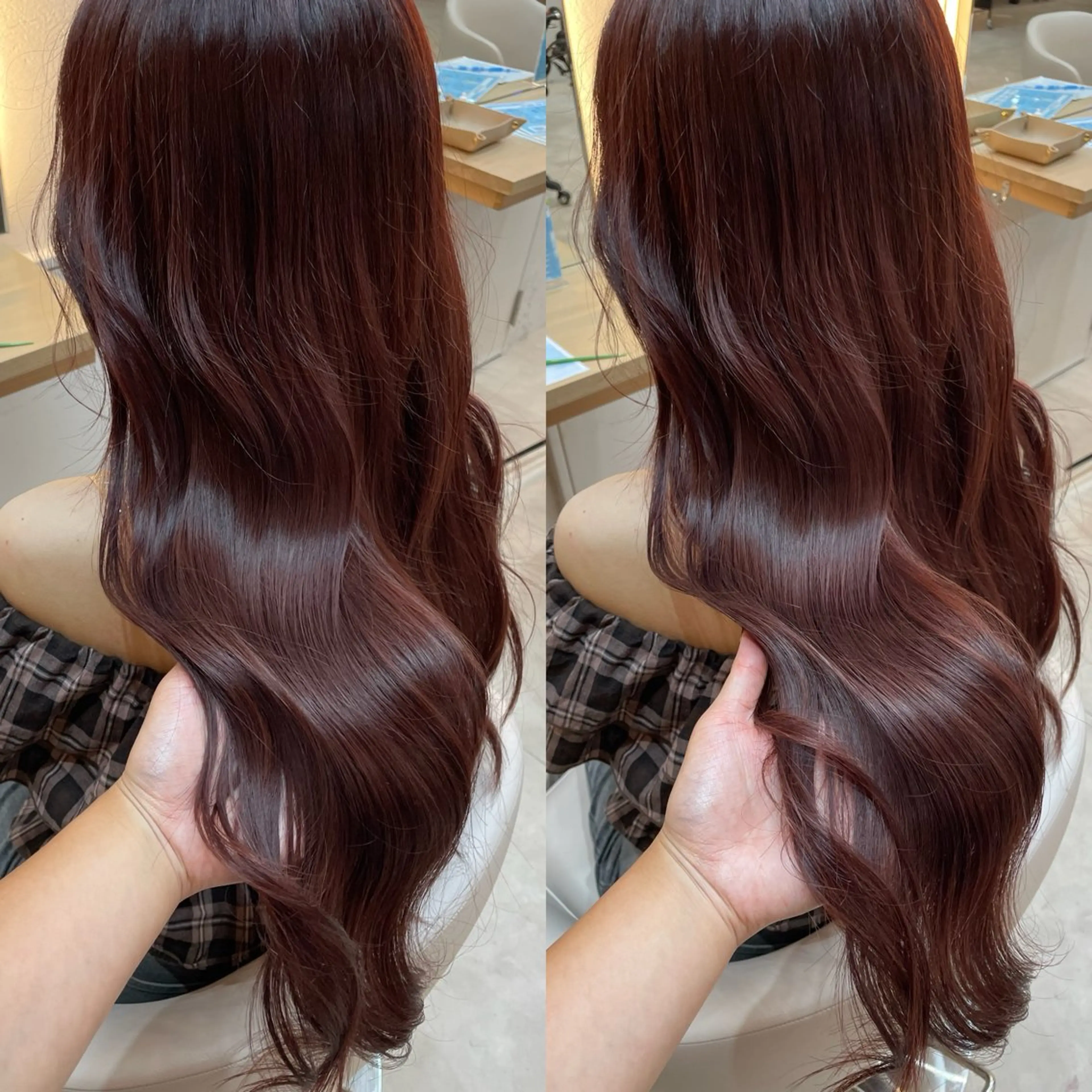 ロング カラー カット ヘアカラー トリートメント ヘアセット ブリーチ無しダブル カラー🦕まどかのヘアスタイル